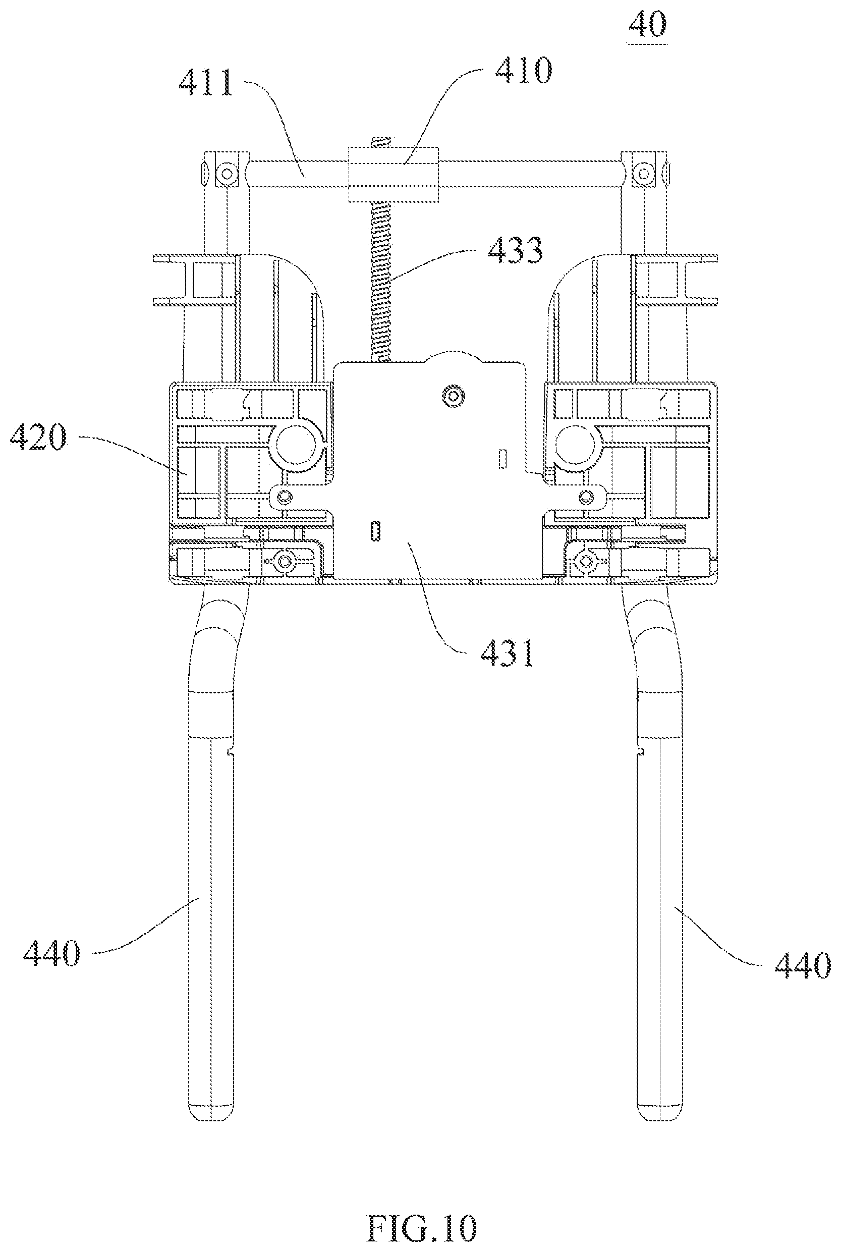 Patent US12576763 Figure 10 – Adjustment assembly and headrest
