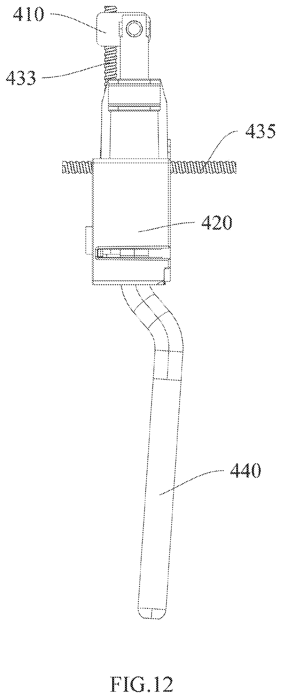 Patent US12576763 Figure 12 – Adjustment assembly and headrest