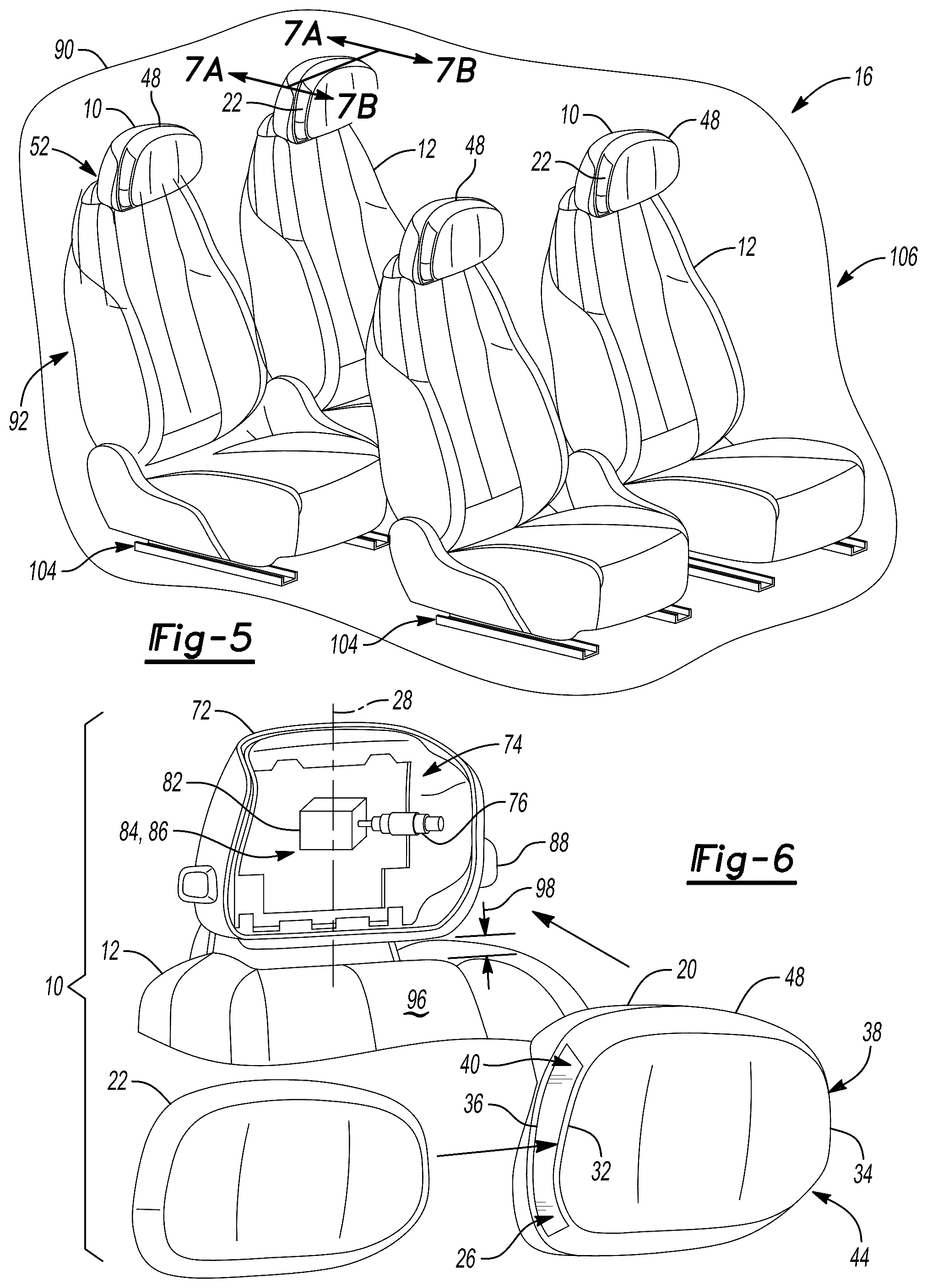 Patent US12576766 Figure 3 – Headrest, vehicle, and method of adjusting the headrest