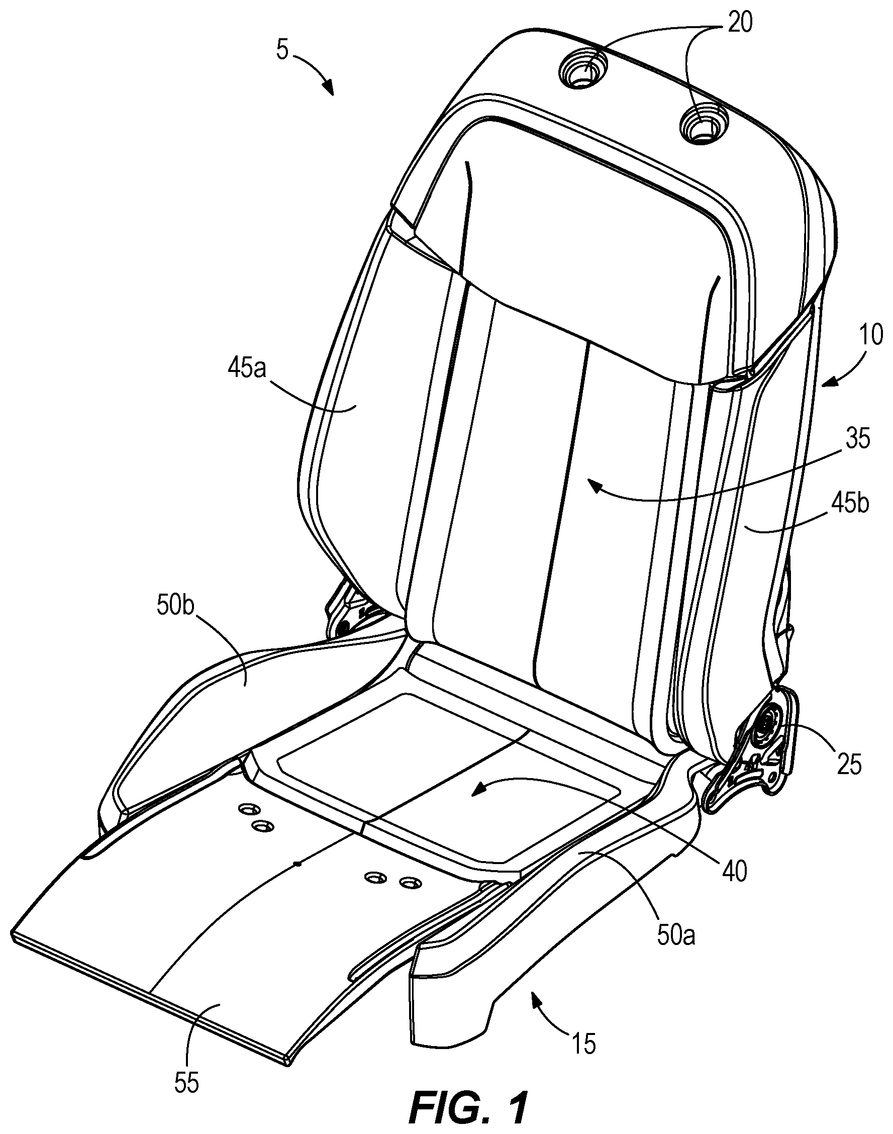 Patent US12576767 Figure 1 – Reduction of coil compression in exciter-based seat massage system