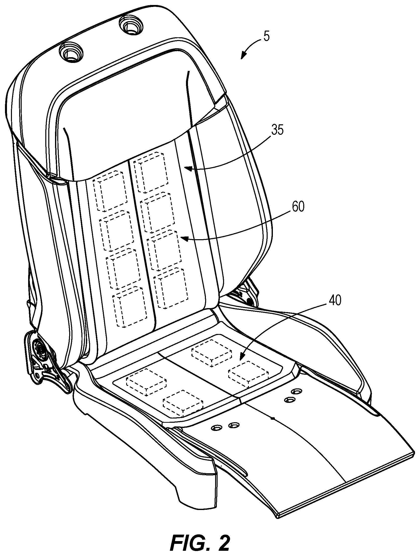 Patent US12576767 Figure 2 – Reduction of coil compression in exciter-based seat massage system