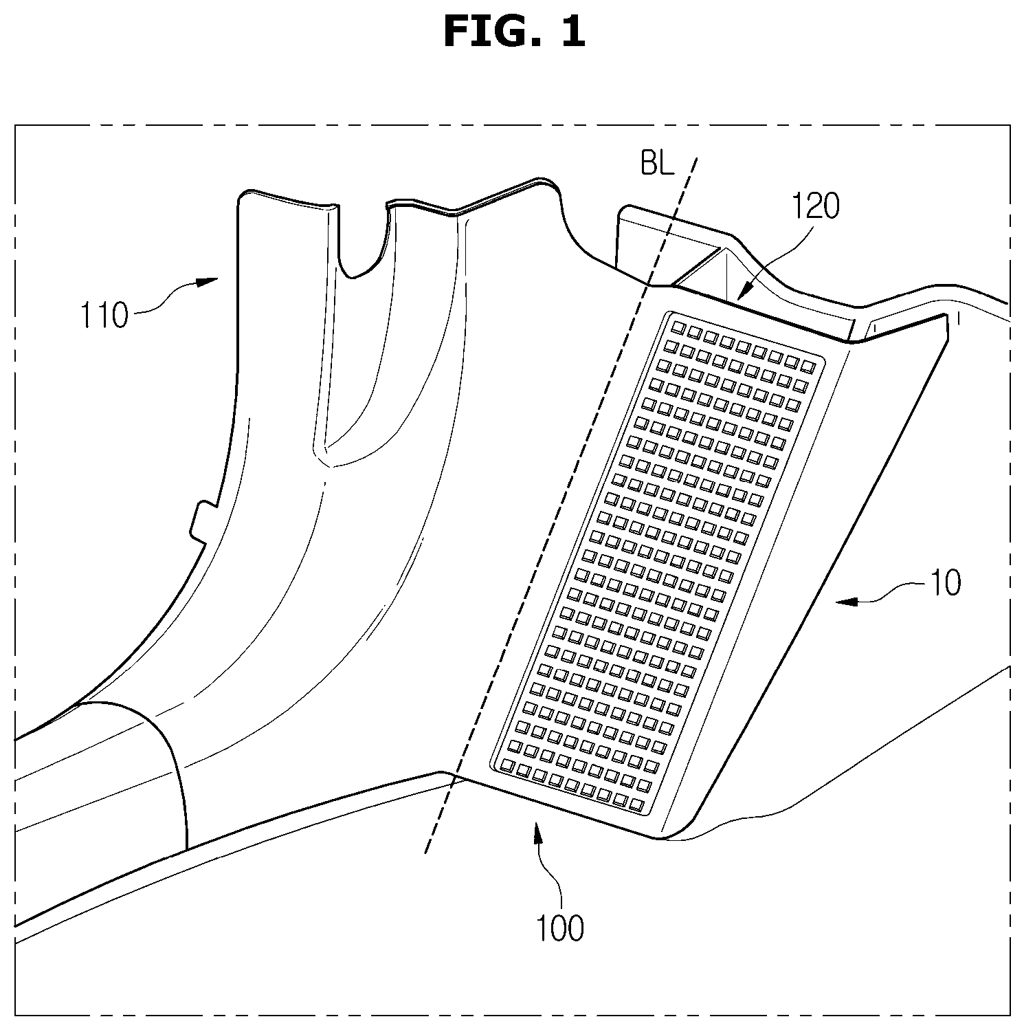Patent US12576768 — Cowl side trim — Figure 1