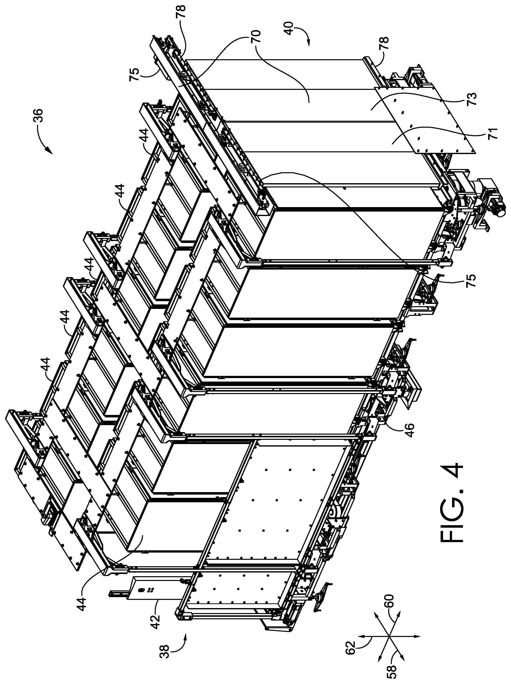Patent US12576770 Figure 4 – Systems, methods, and apparatuses for loading, shifting, and staging objects in automated or semi-automated fashion