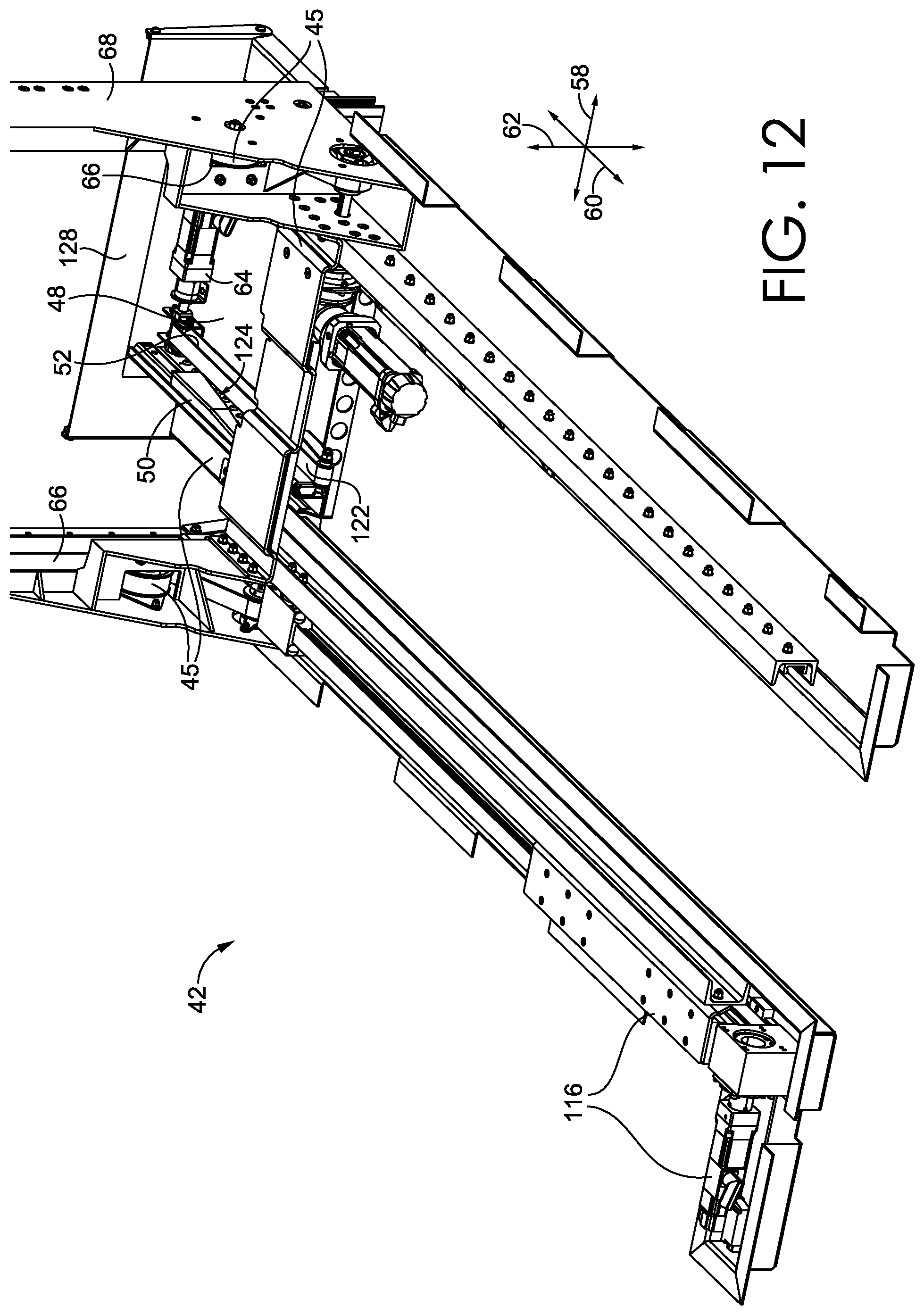 Patent US12576770 Figure 13 – Systems, methods, and apparatuses for loading, shifting, and staging objects in automated or semi-automated fashion