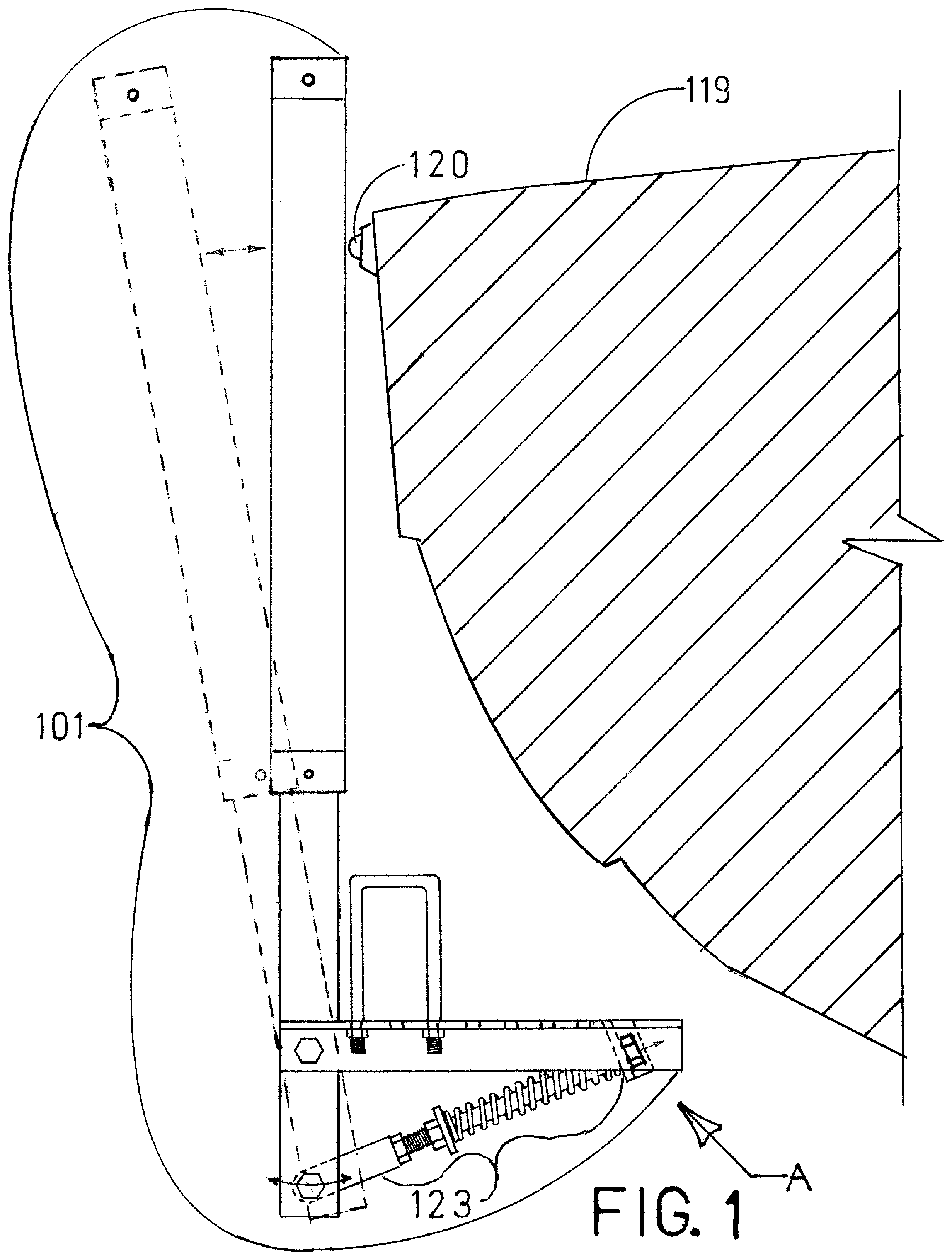 Patent US12576771 Figure 1 – Dynamic boat trailer guide