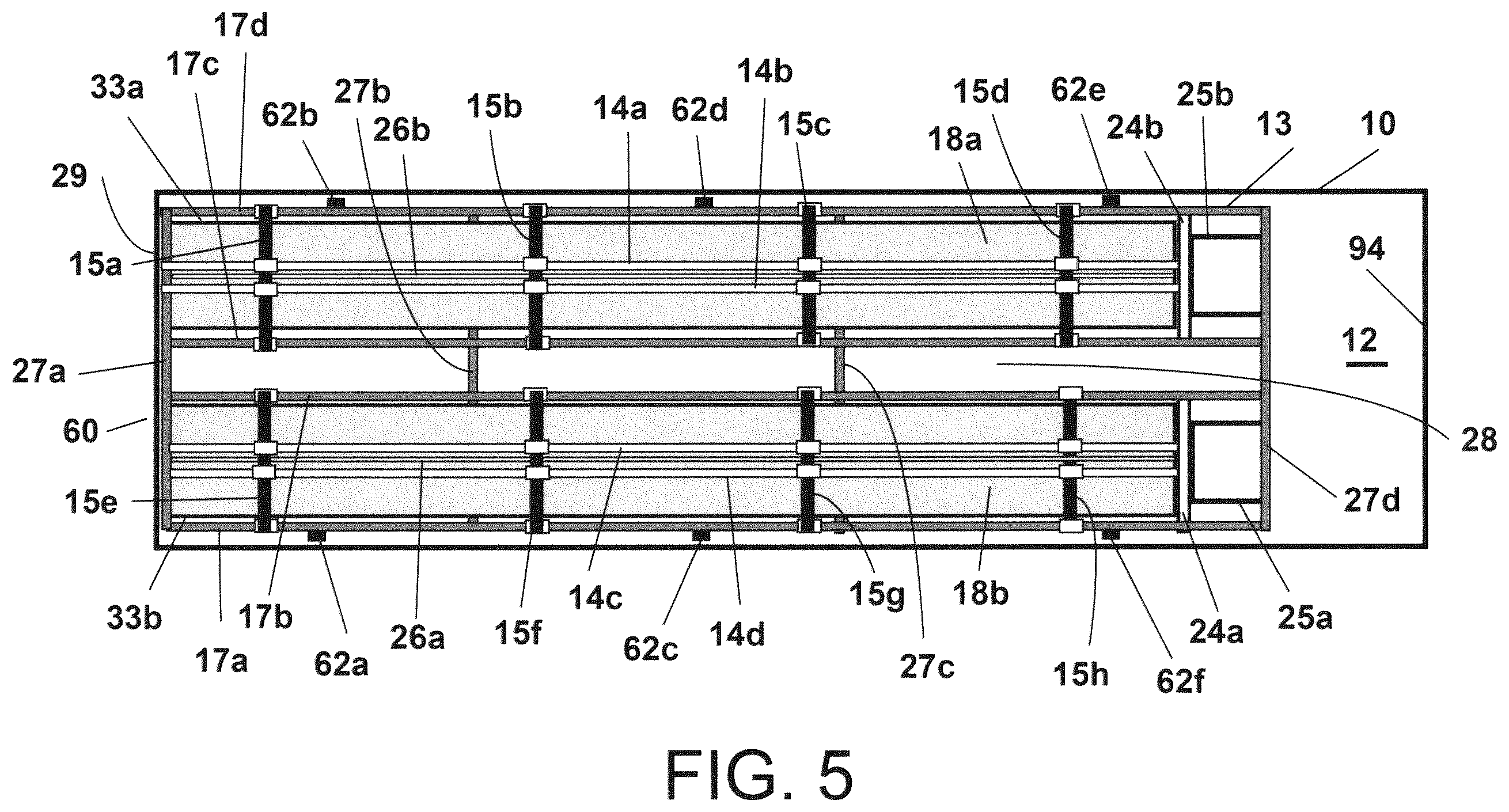 Patent US12576773 Figure 5 – Convertible trailer system for hauling general cargo or liquid in bulk