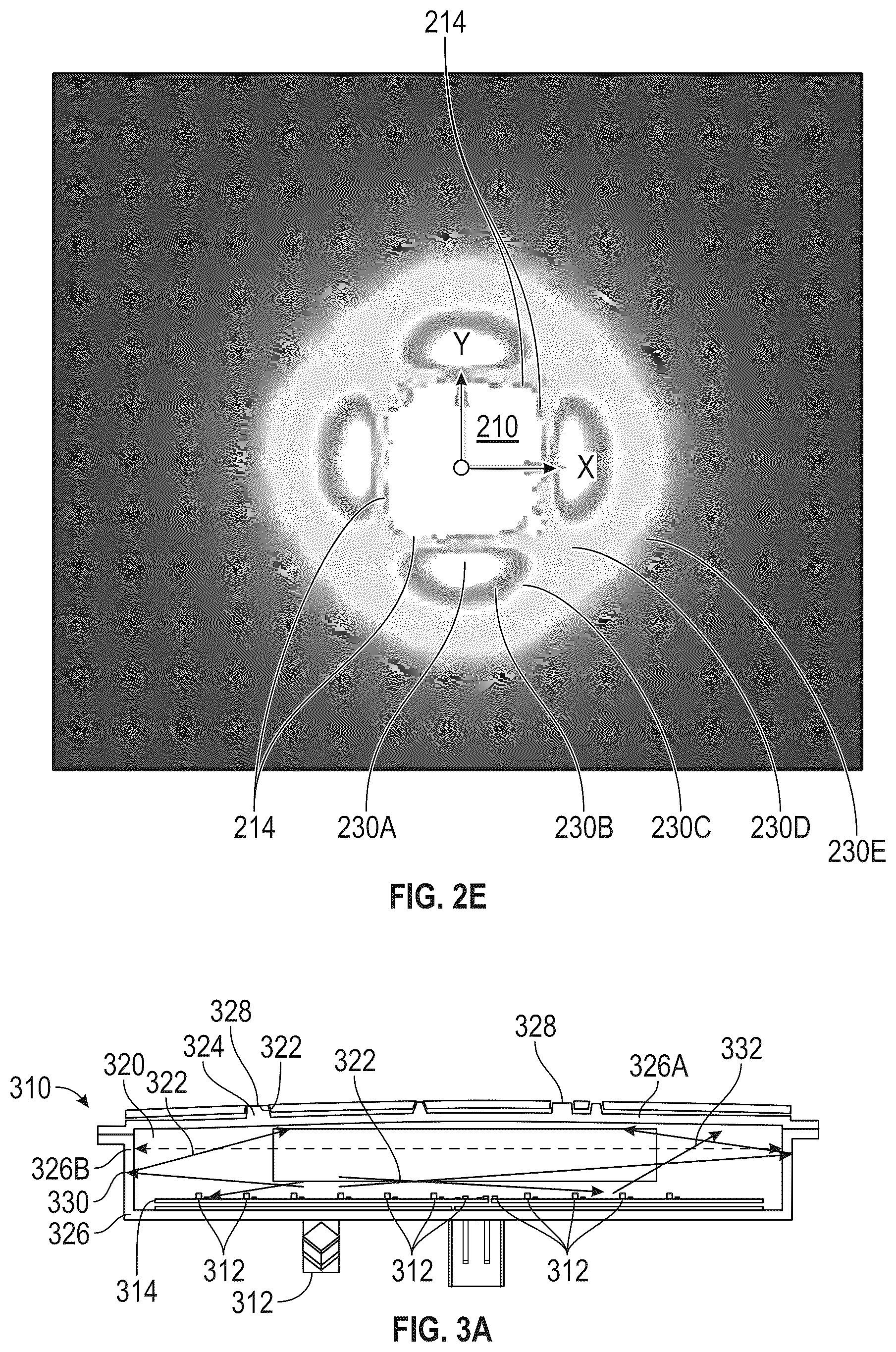 Patent US12576779 Figure 5 – Segmented display with photon recycling cavity
