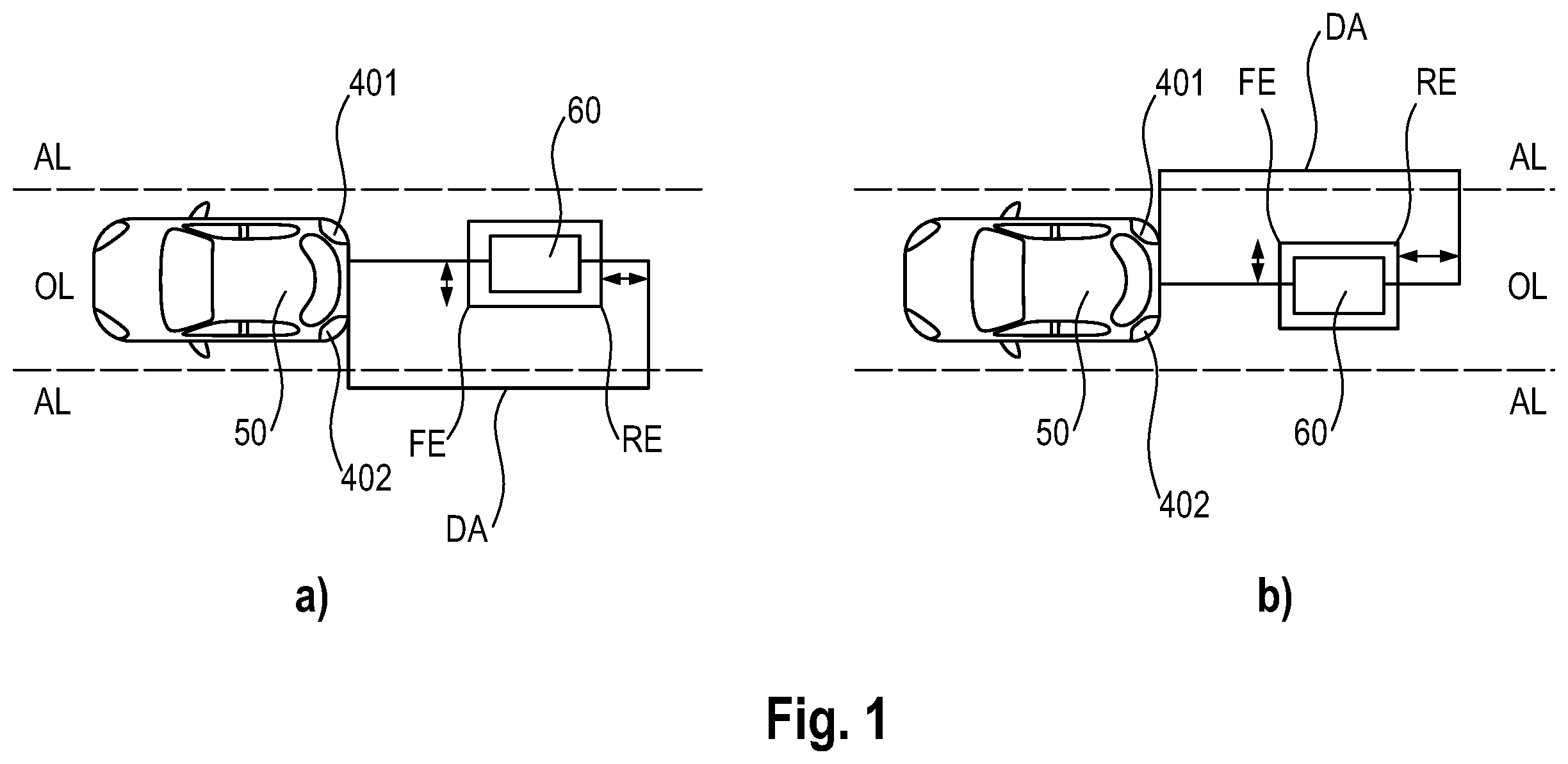 Patent US12576782 Figure 1 – Vehicle object detection system and method for detecting a target object in a detection area located behind a subject vehicle
