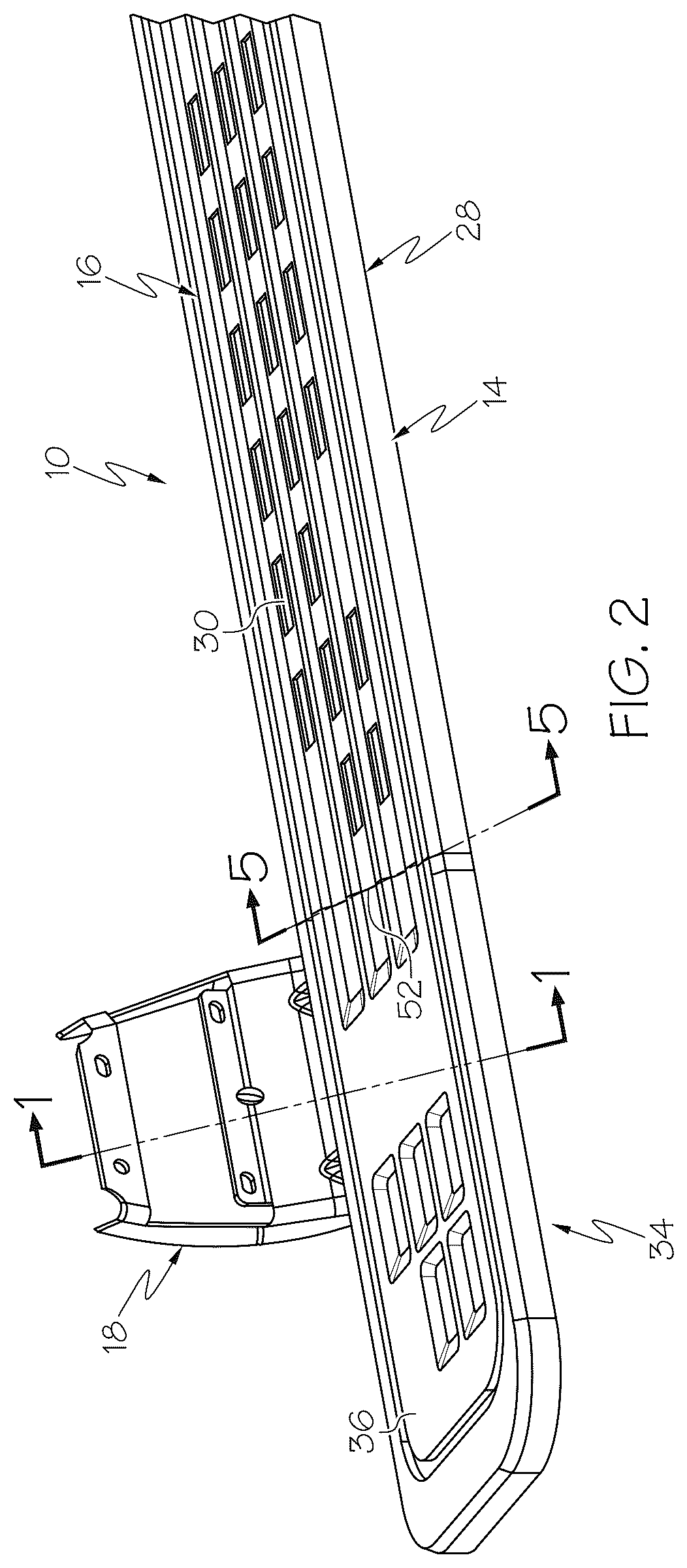 Patent US12576786 Figure 2 – Running board assemblies formed by multi-piece bodies