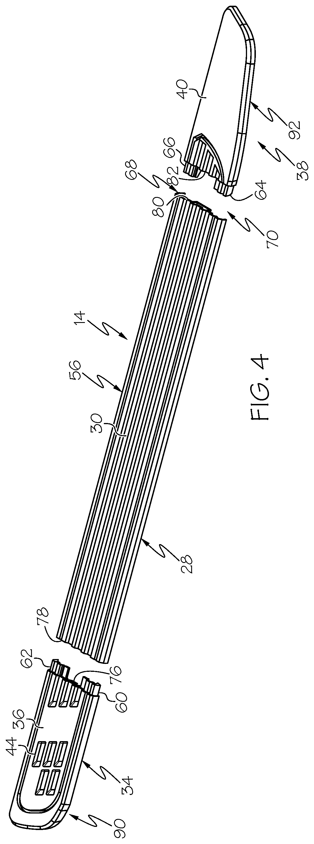 Patent US12576786 Figure 4 – Running board assemblies formed by multi-piece bodies