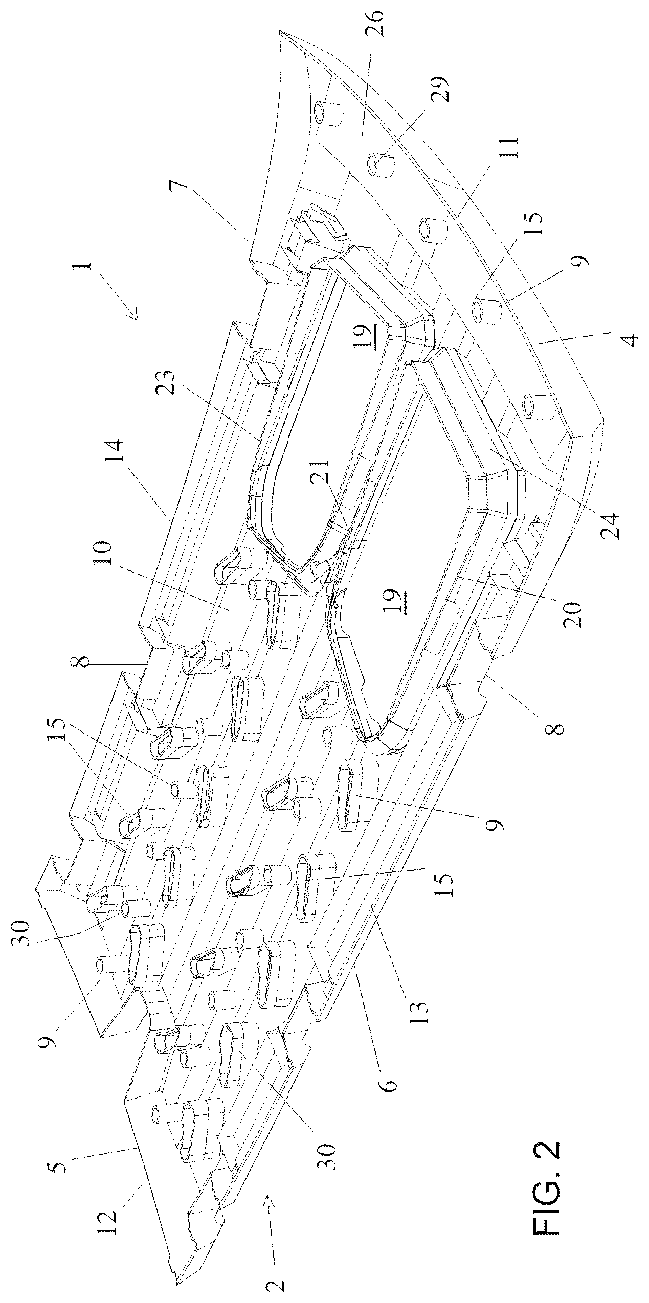 Patent US12576788 Figure 2 – Vehicle roof support platform
