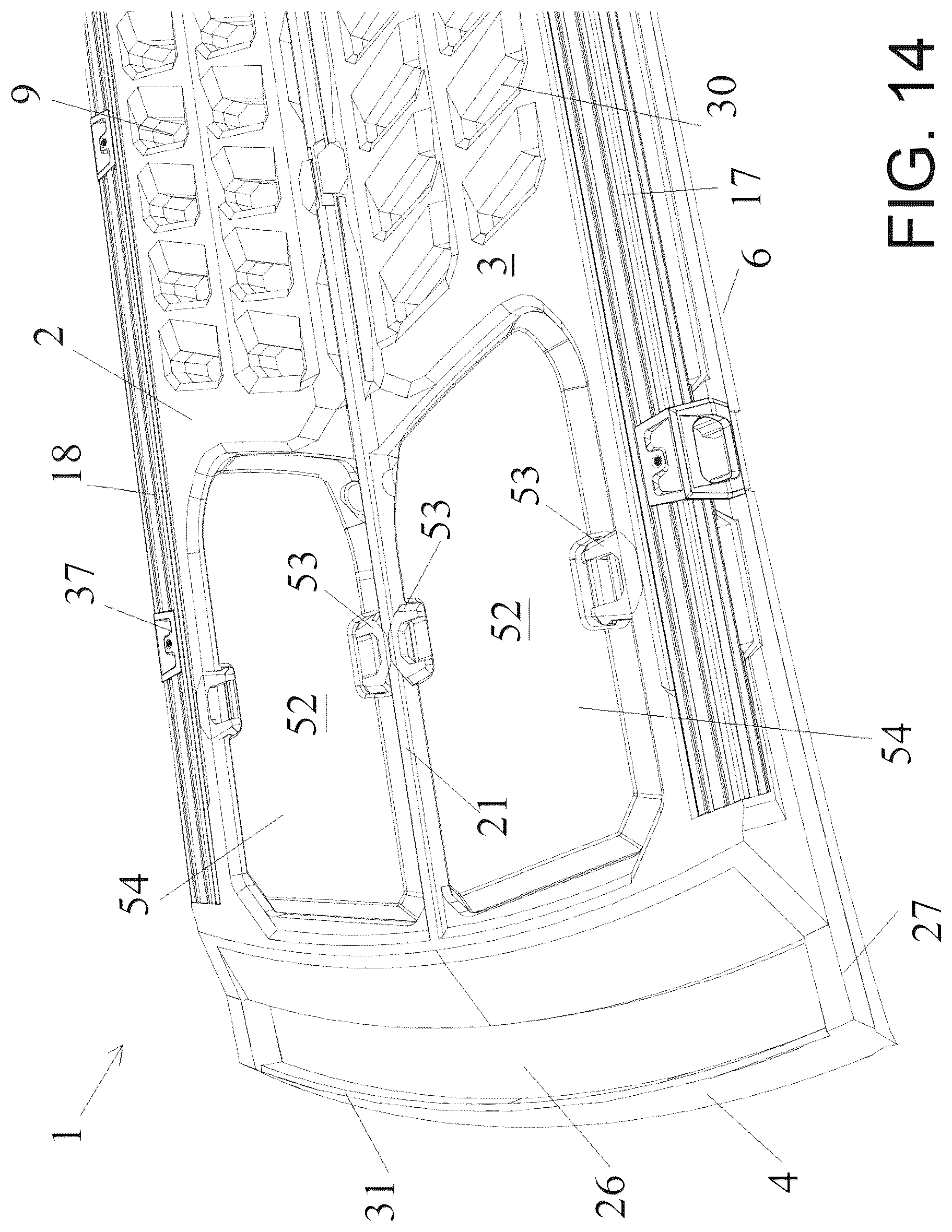 Patent US12576788 Figure 15 – Vehicle roof support platform