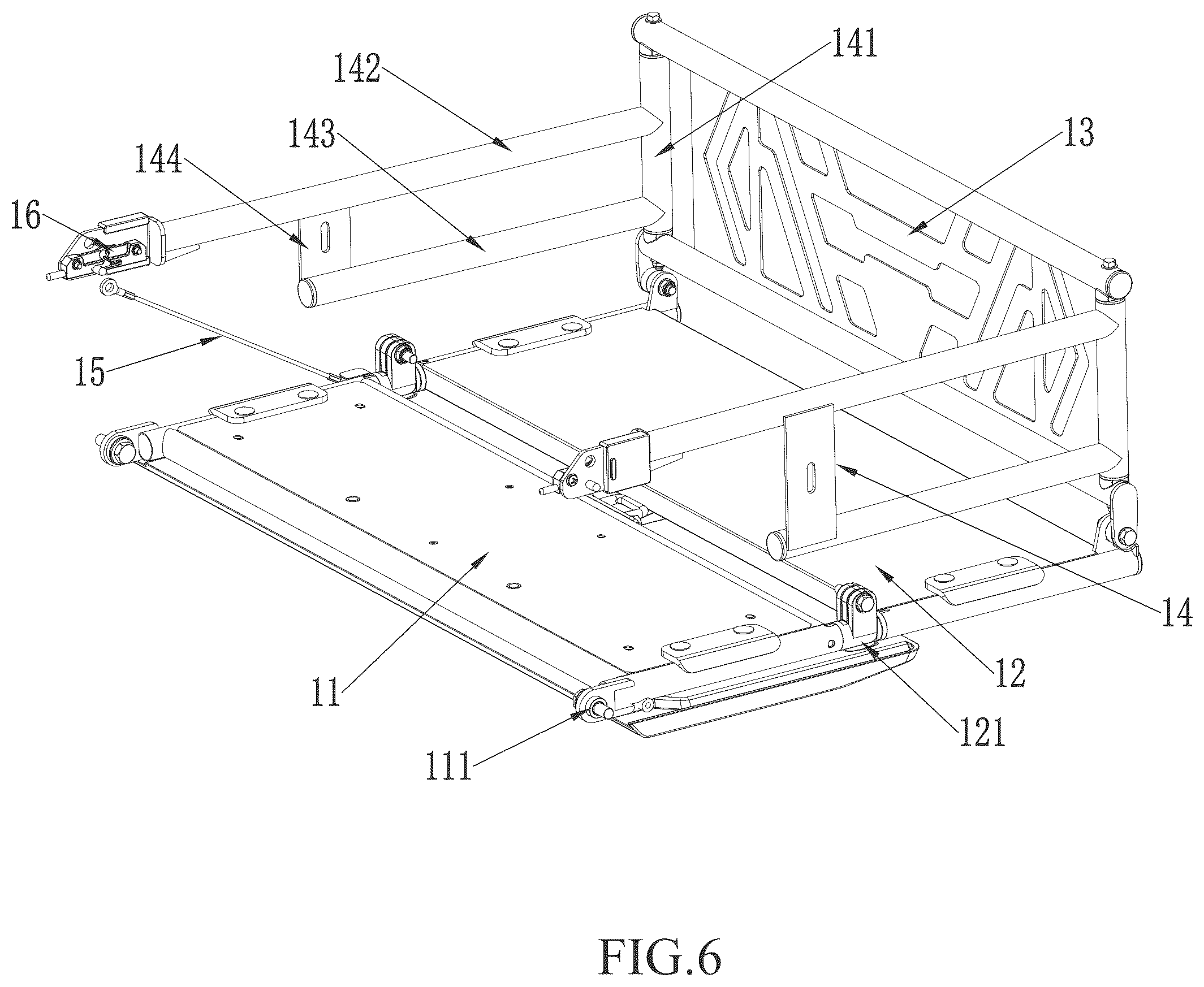 Patent US12576790 Figure 5 – Electric cart and foldable storage basket thereof