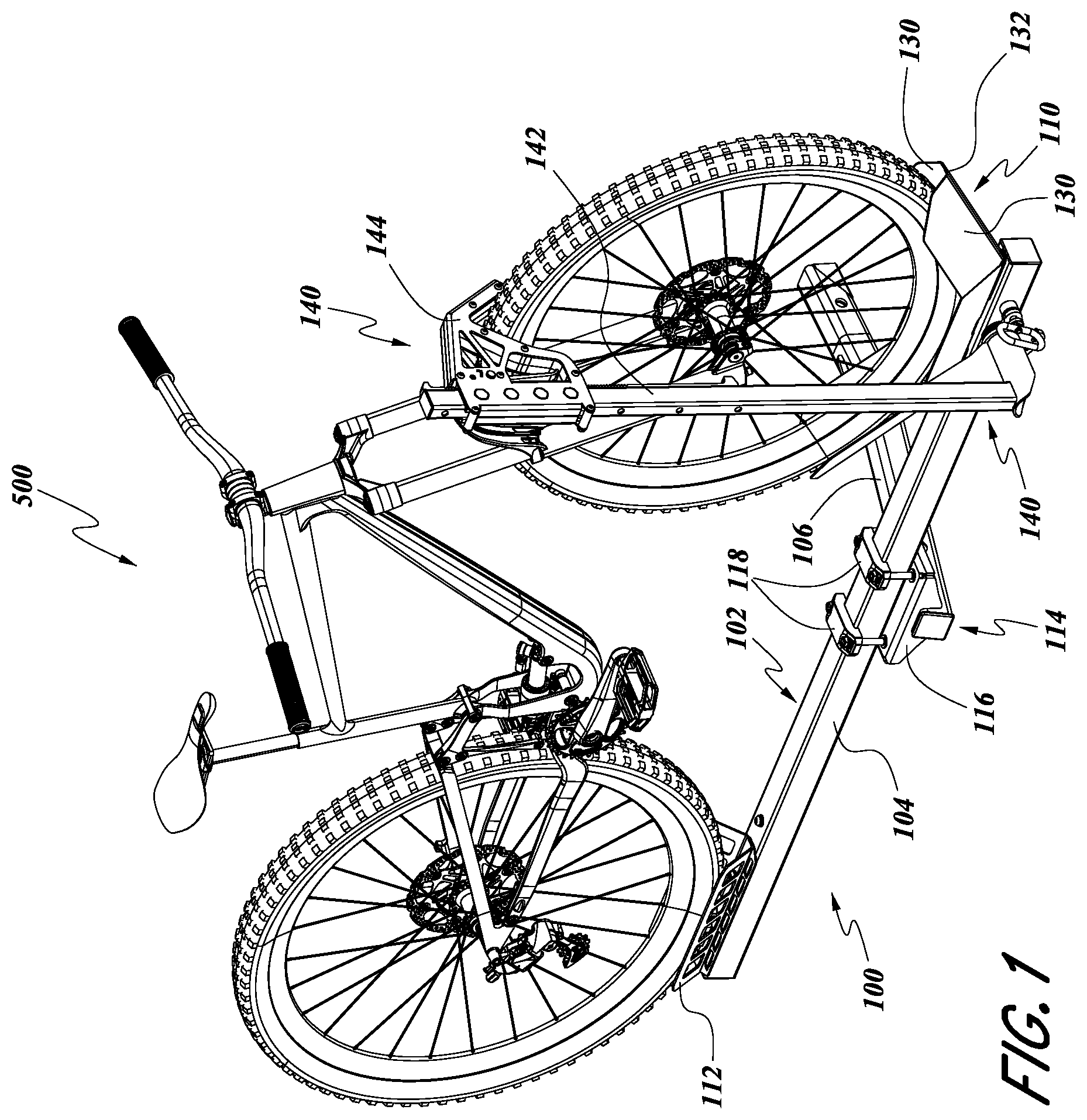Patent US12576791 Figure 1 – Bicycle rack