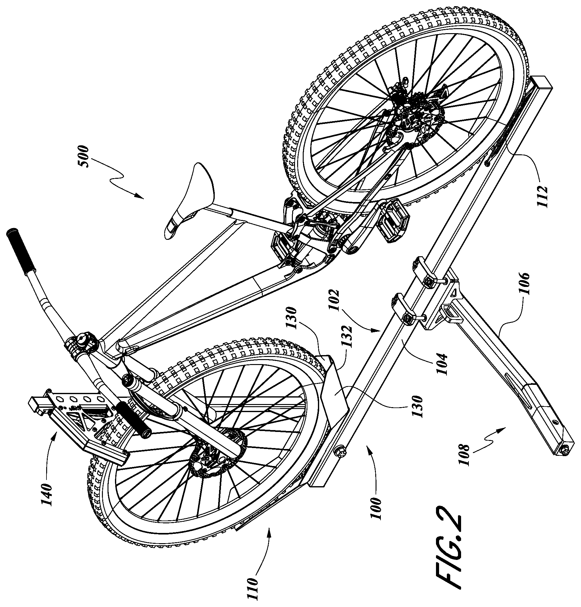 Patent US12576791 Figure 2 – Bicycle rack