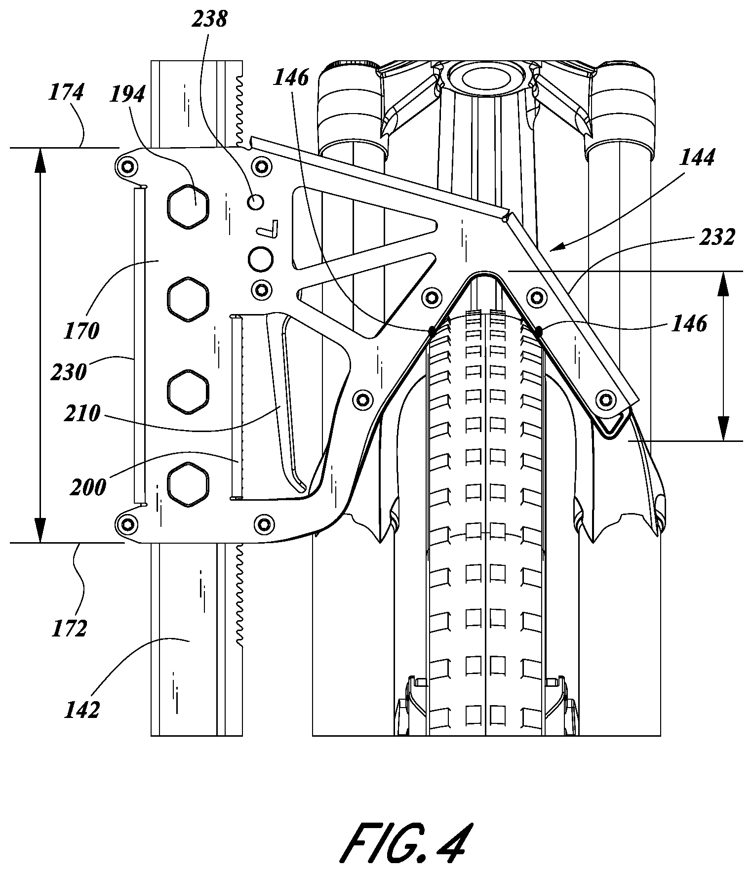 Patent US12576791 Figure 5 – Bicycle rack