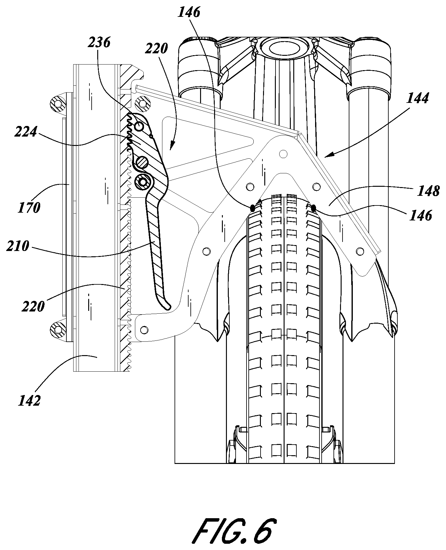 Patent US12576791 Figure 7 – Bicycle rack