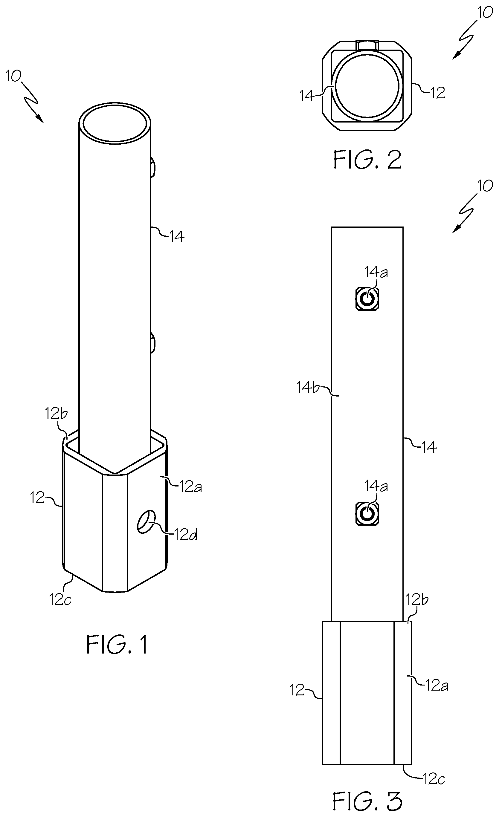 Patent US12576794 Figure 1 – Flag pole mount