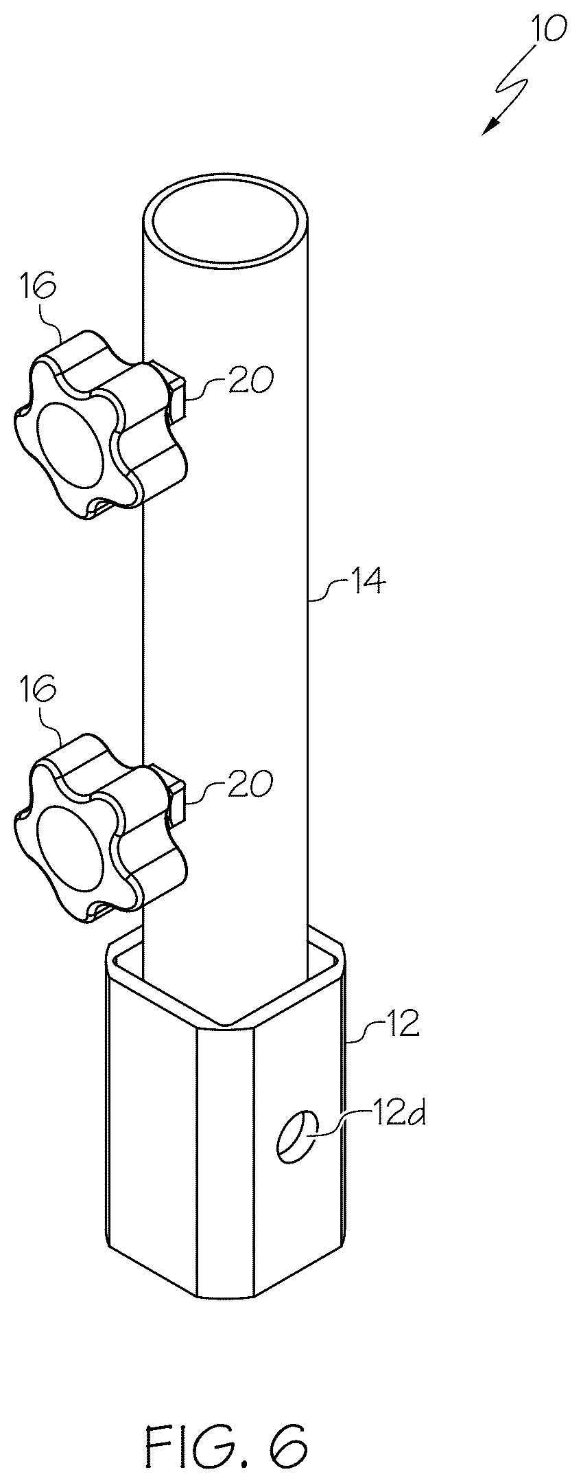 Patent US12576794 Figure 3 – Flag pole mount