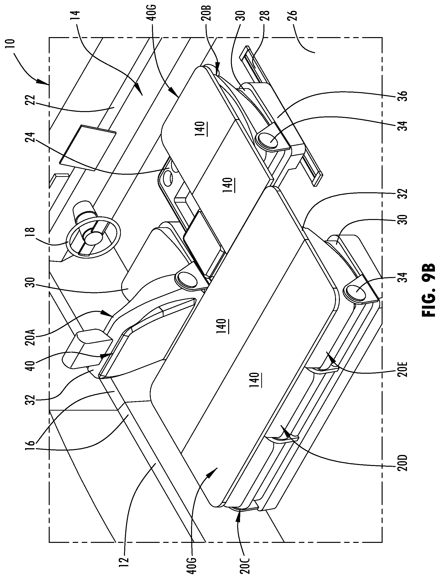 Patent US12576795 Figure 9 – Vehicle seating assembly having a seat back with an attachable modular accessory