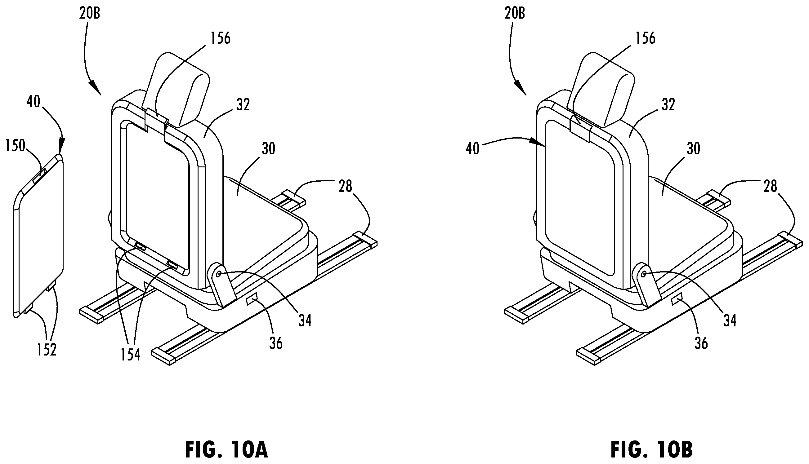 Patent US12576795 Figure 10 – Vehicle seating assembly having a seat back with an attachable modular accessory