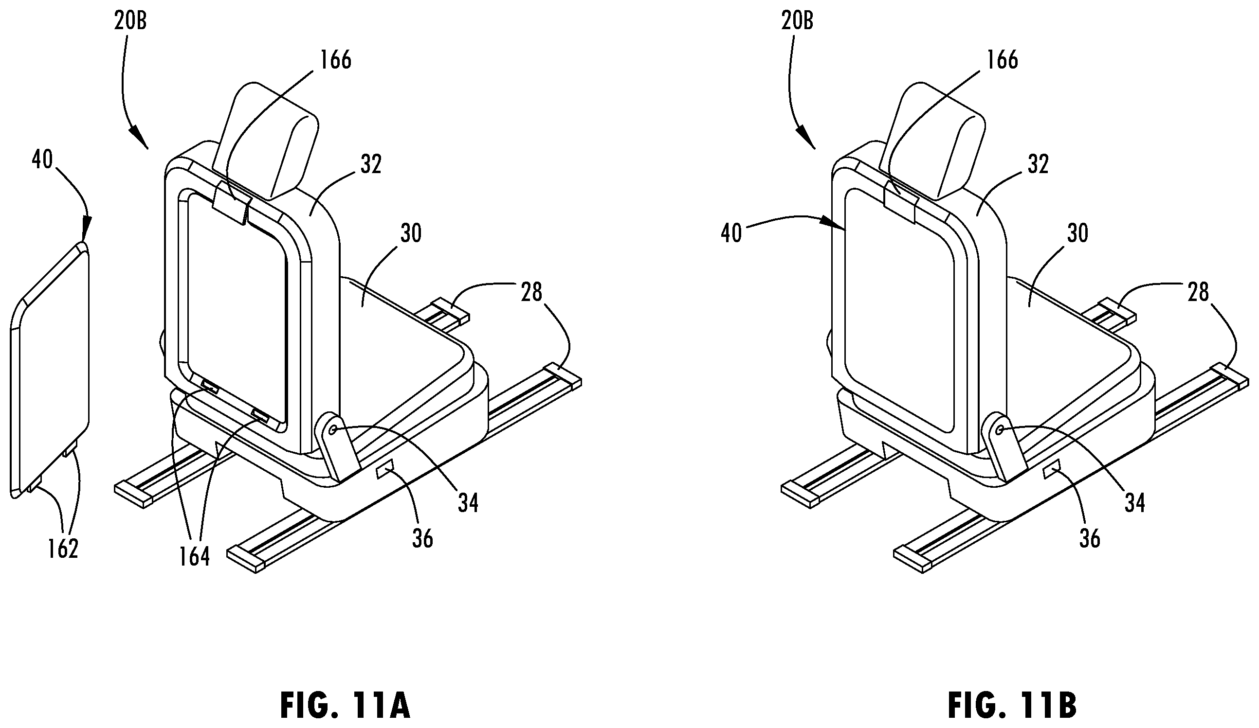 Patent US12576795 Figure 11 – Vehicle seating assembly having a seat back with an attachable modular accessory