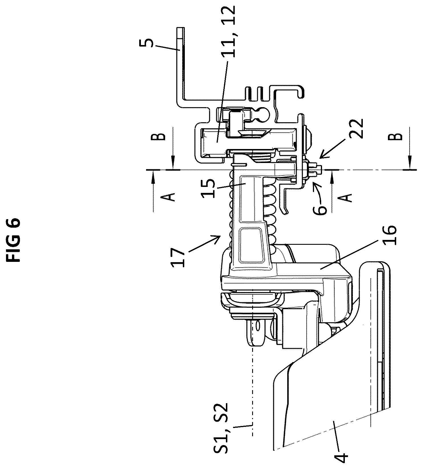 Patent US12576796 Figure 5 – Device for adjusting a display arrangement for a vehicle roof and vehicle roof for a motor vehicle