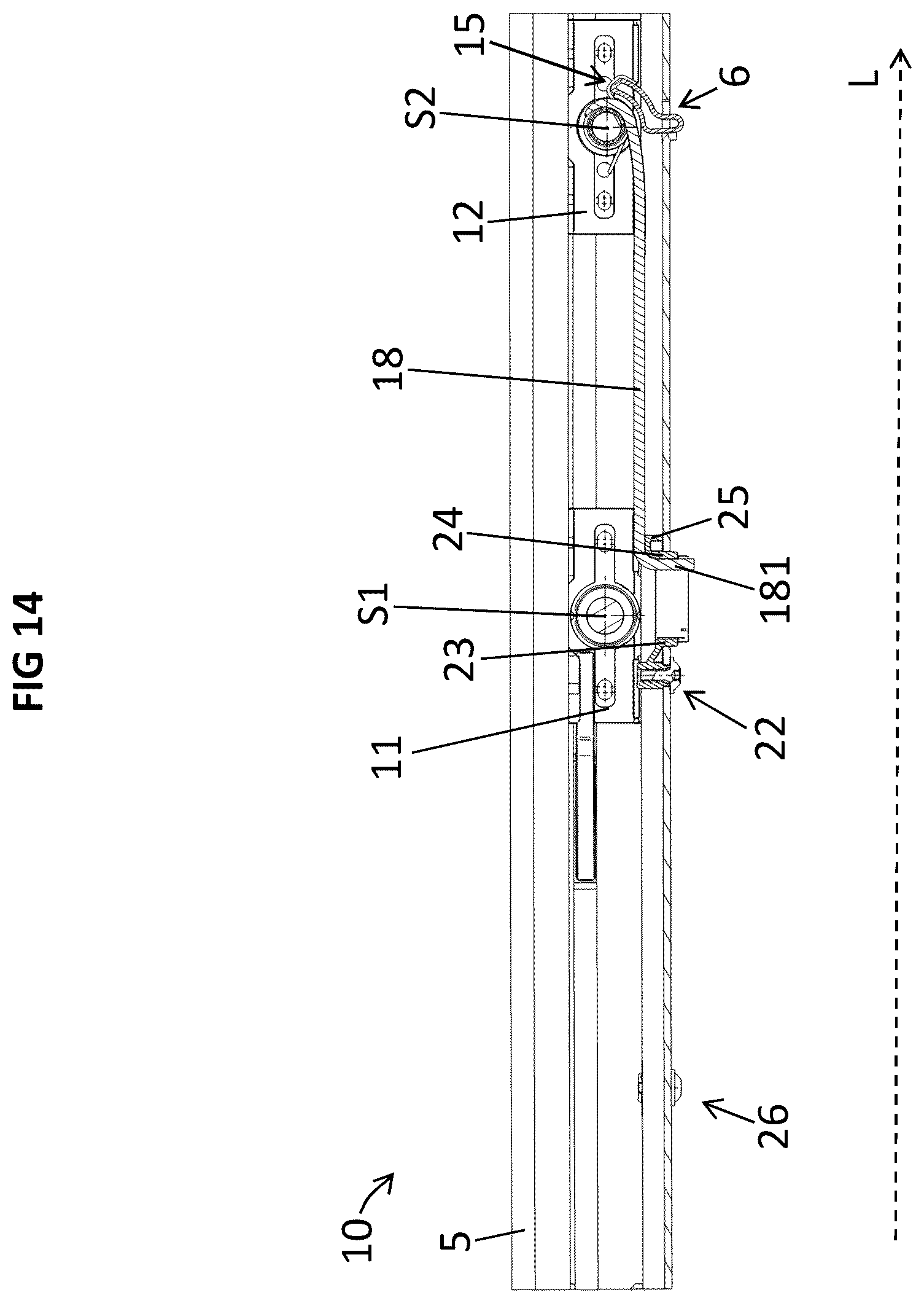 Patent US12576796 Figure 11 – Device for adjusting a display arrangement for a vehicle roof and vehicle roof for a motor vehicle