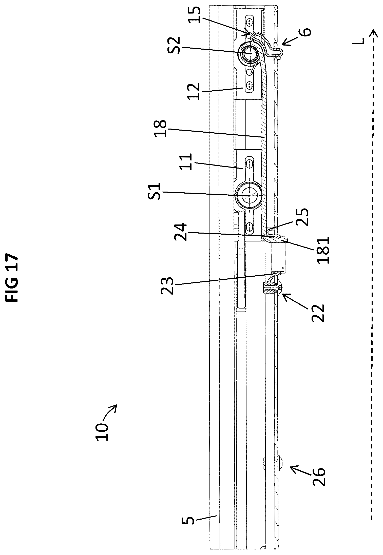 Patent US12576796 Figure 14 – Device for adjusting a display arrangement for a vehicle roof and vehicle roof for a motor vehicle