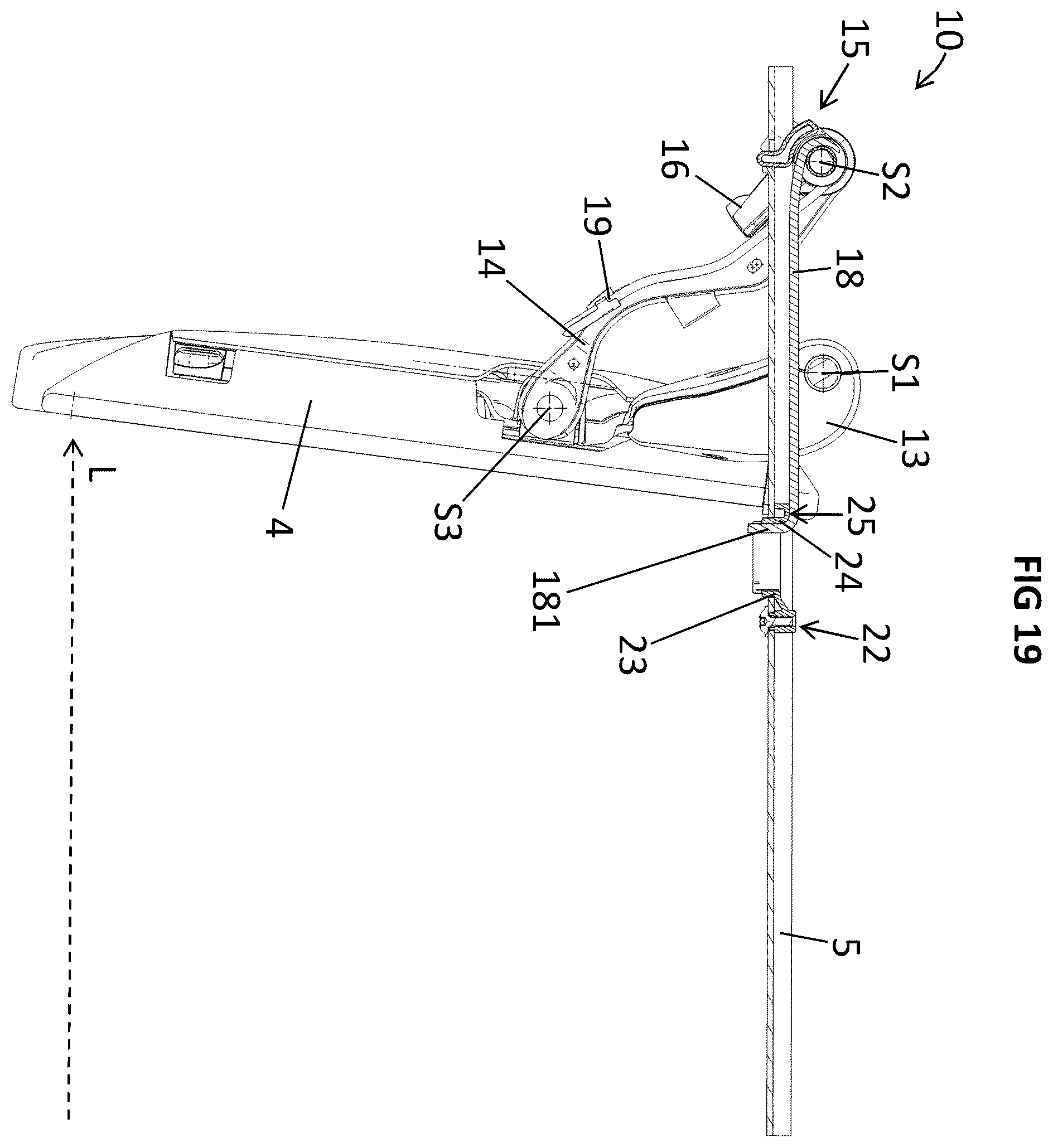 Patent US12576796 Figure 16 – Device for adjusting a display arrangement for a vehicle roof and vehicle roof for a motor vehicle