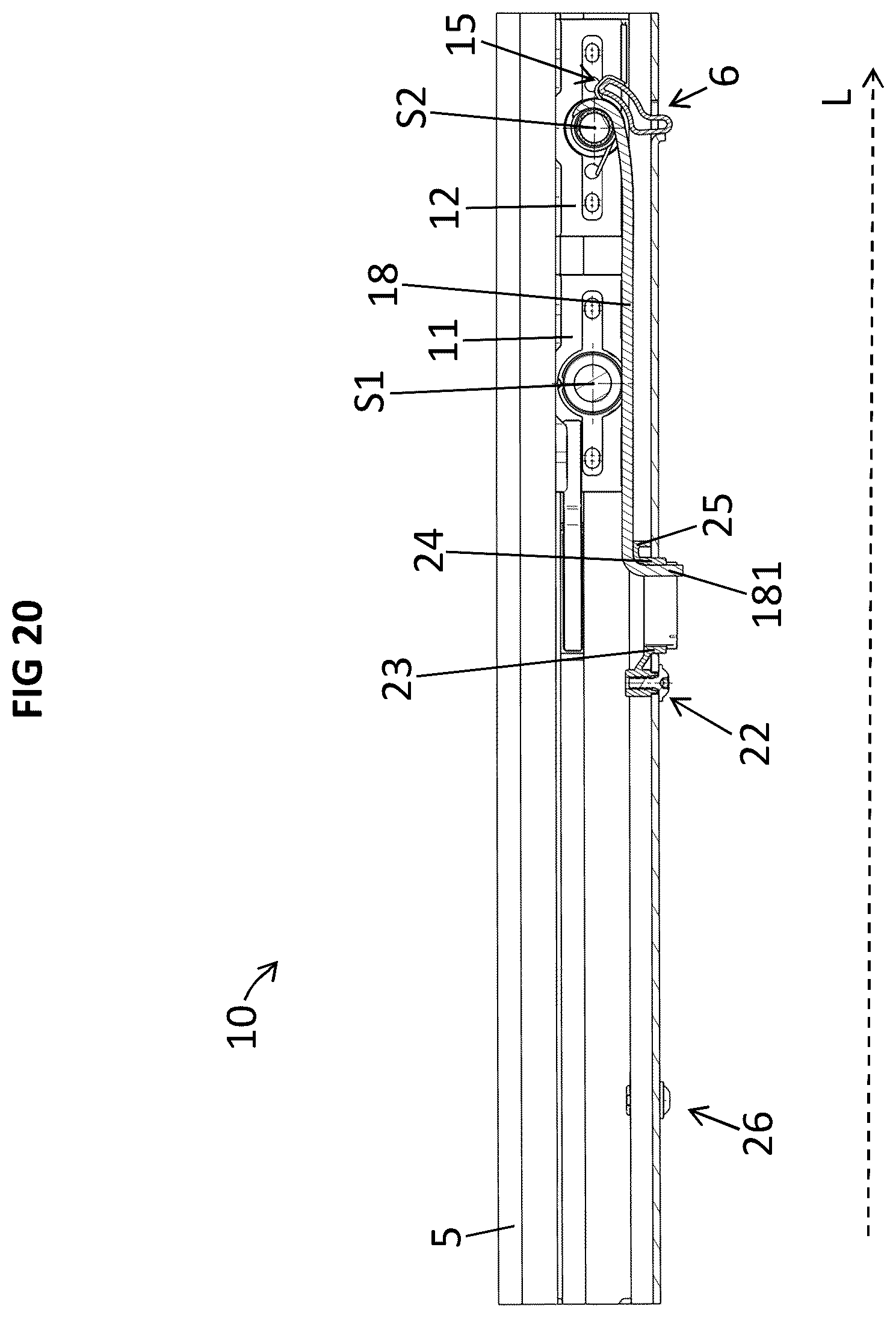 Patent US12576796 Figure 17 – Device for adjusting a display arrangement for a vehicle roof and vehicle roof for a motor vehicle