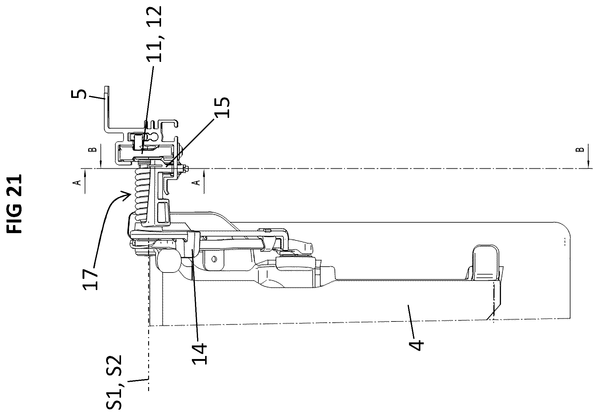 Patent US12576796 Figure 18 – Device for adjusting a display arrangement for a vehicle roof and vehicle roof for a motor vehicle