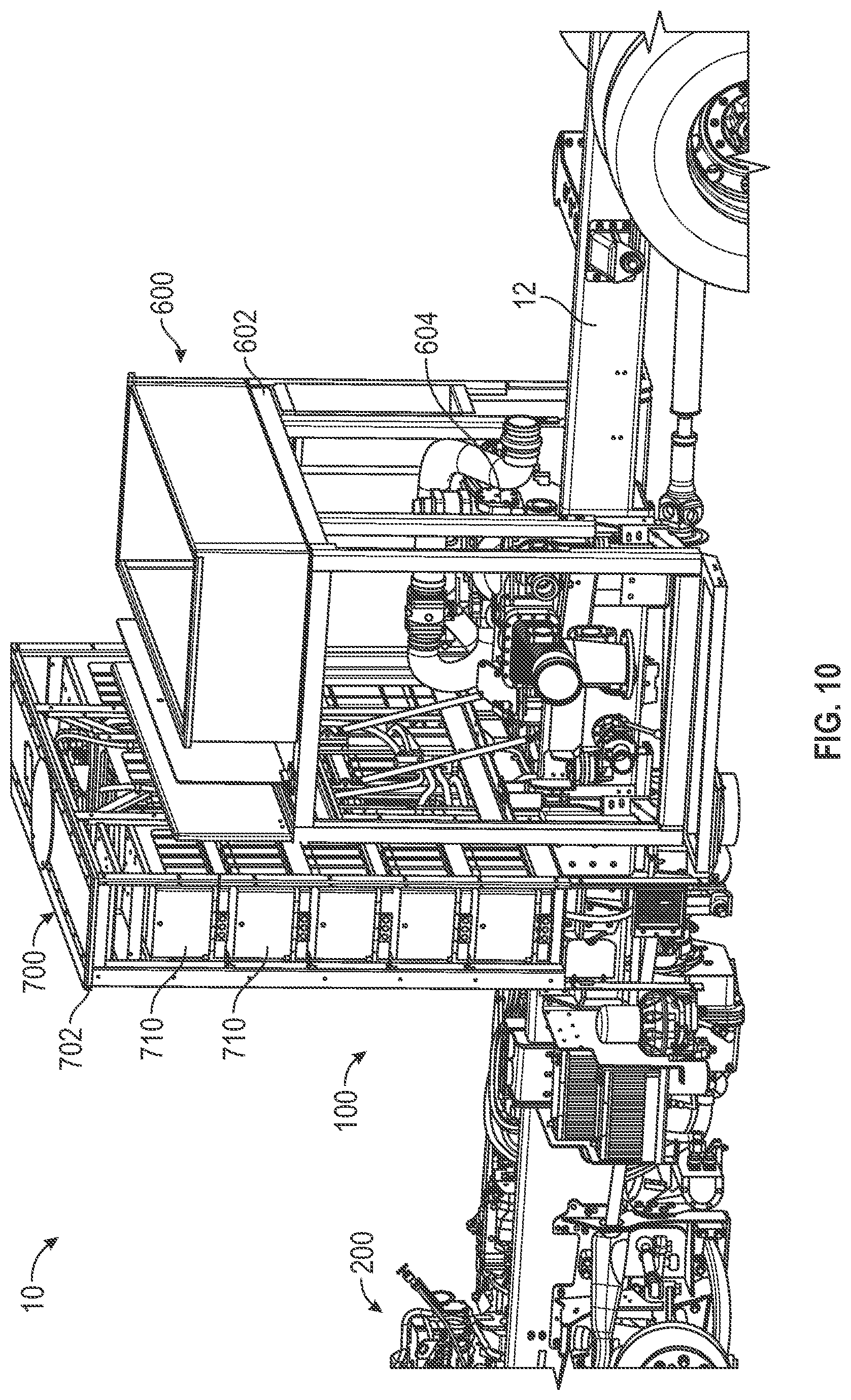 Patent US12576802 Figure 10 – Electrified fire fighting vehicle