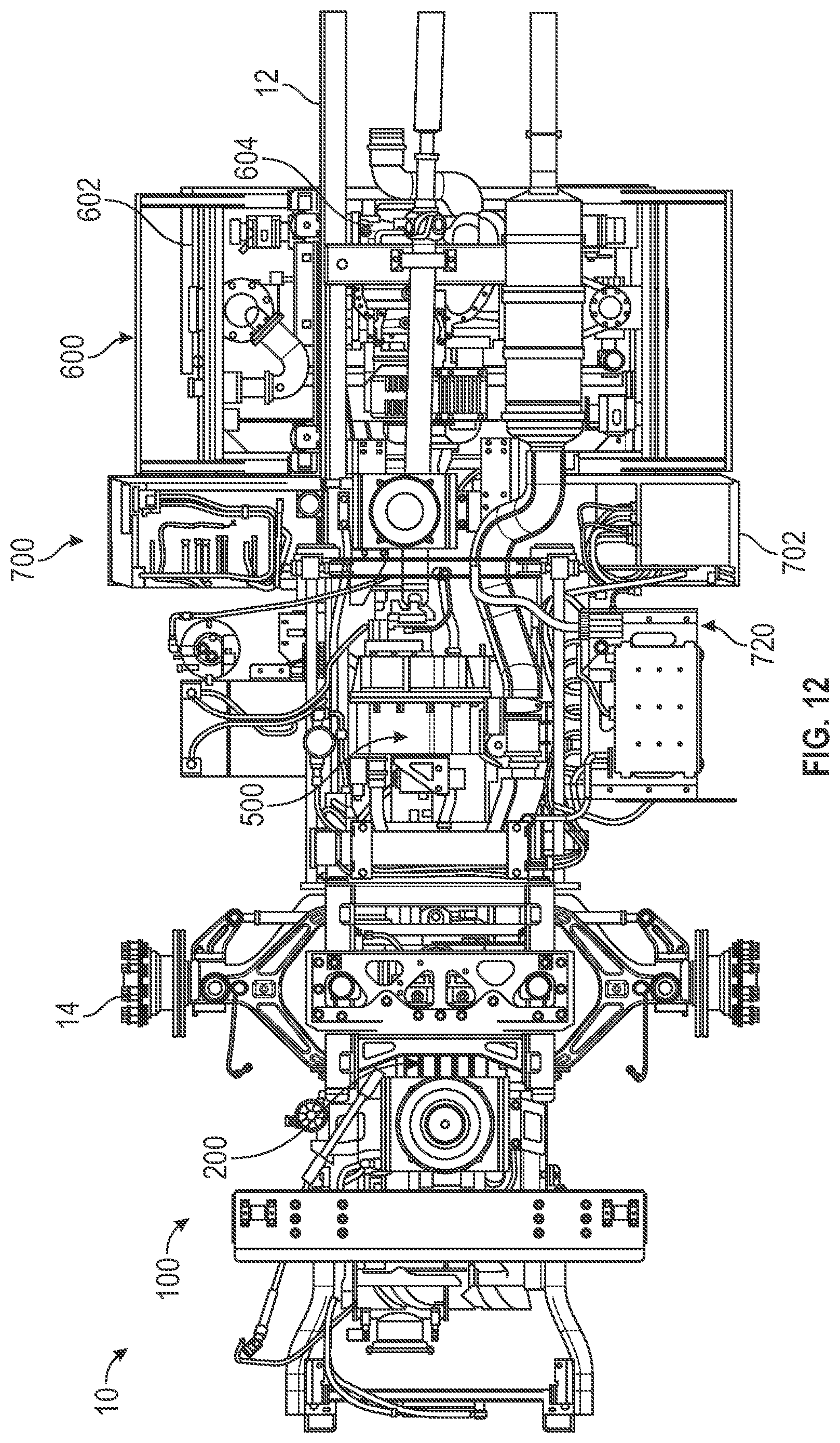 Patent US12576802 Figure 12 – Electrified fire fighting vehicle