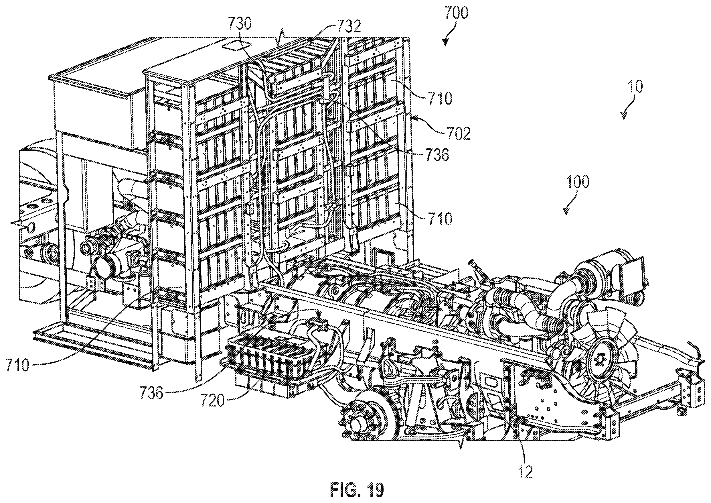 Patent US12576802 Figure 19 – Electrified fire fighting vehicle