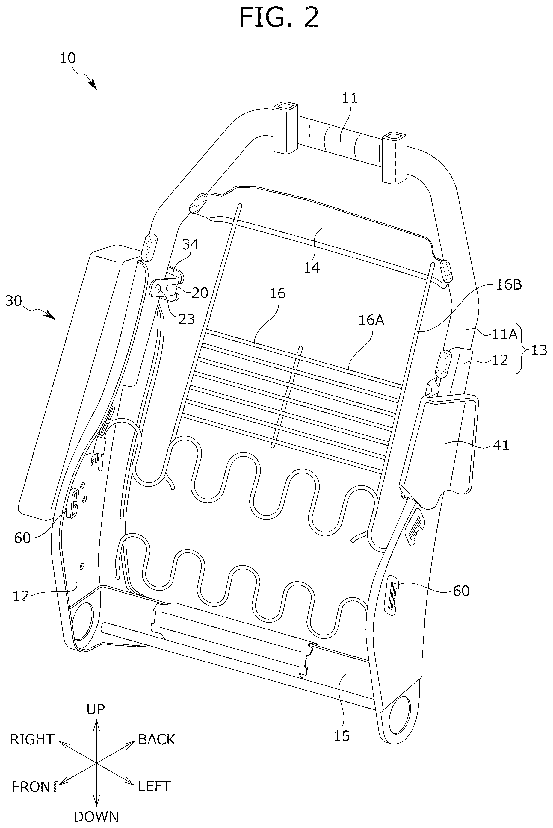 Patent US12576806 Figure 2 – Vehicle seat