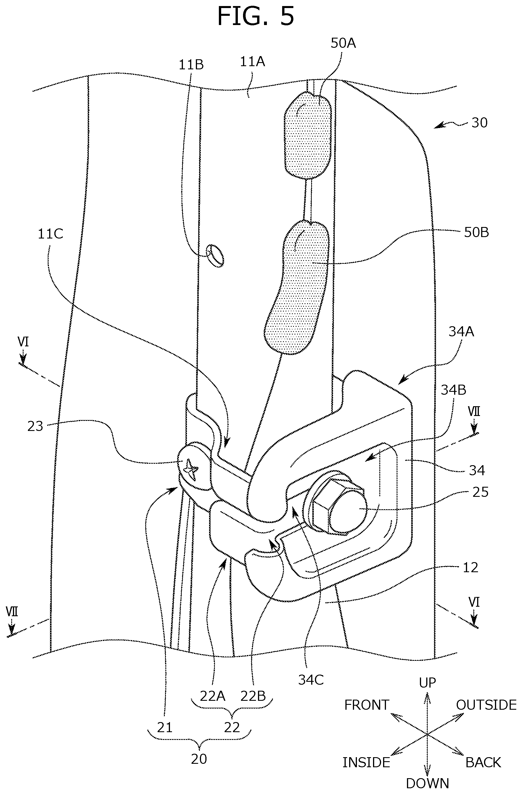 Patent US12576806 Figure 5 – Vehicle seat