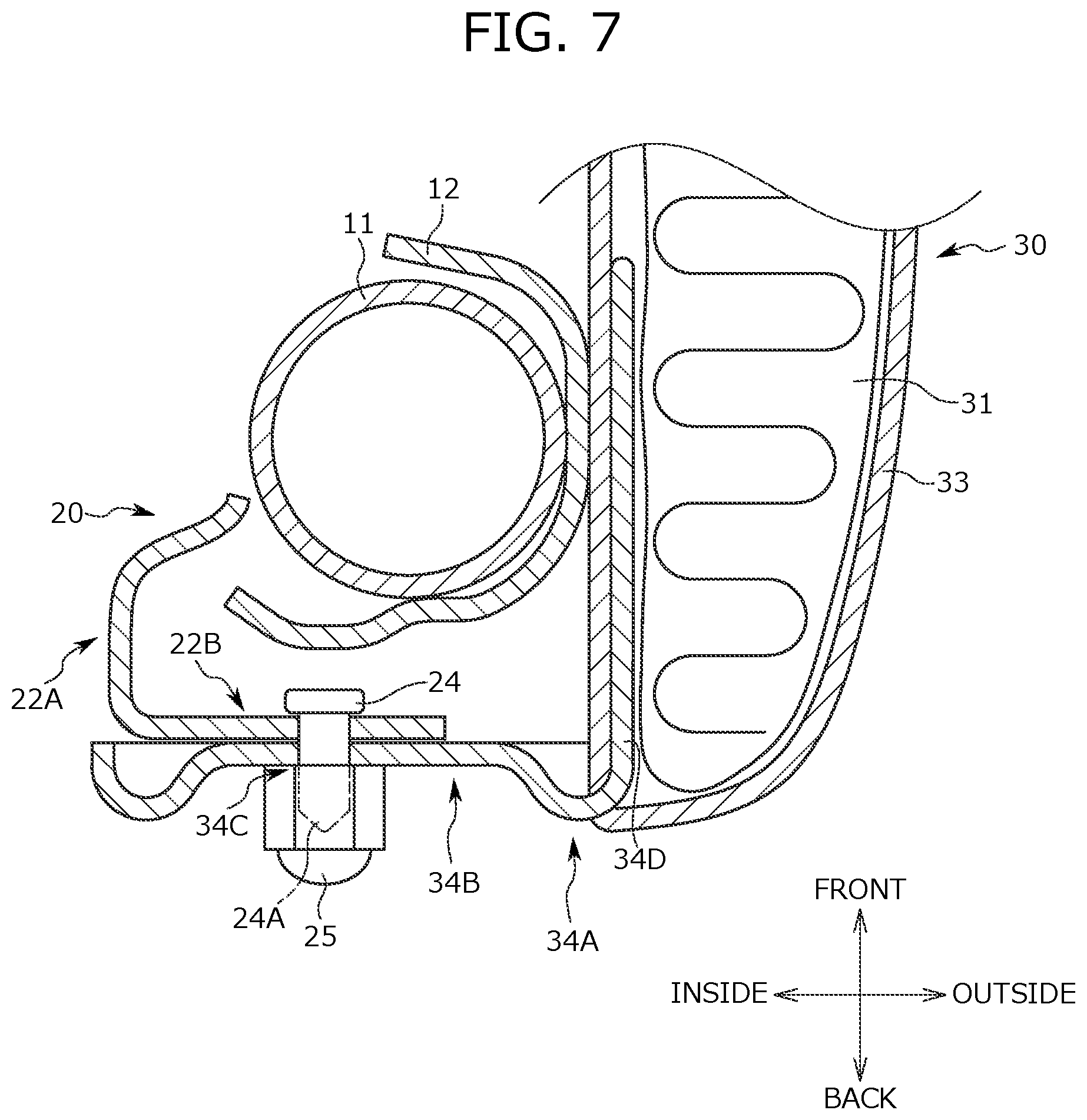 Patent US12576806 Figure 7 – Vehicle seat