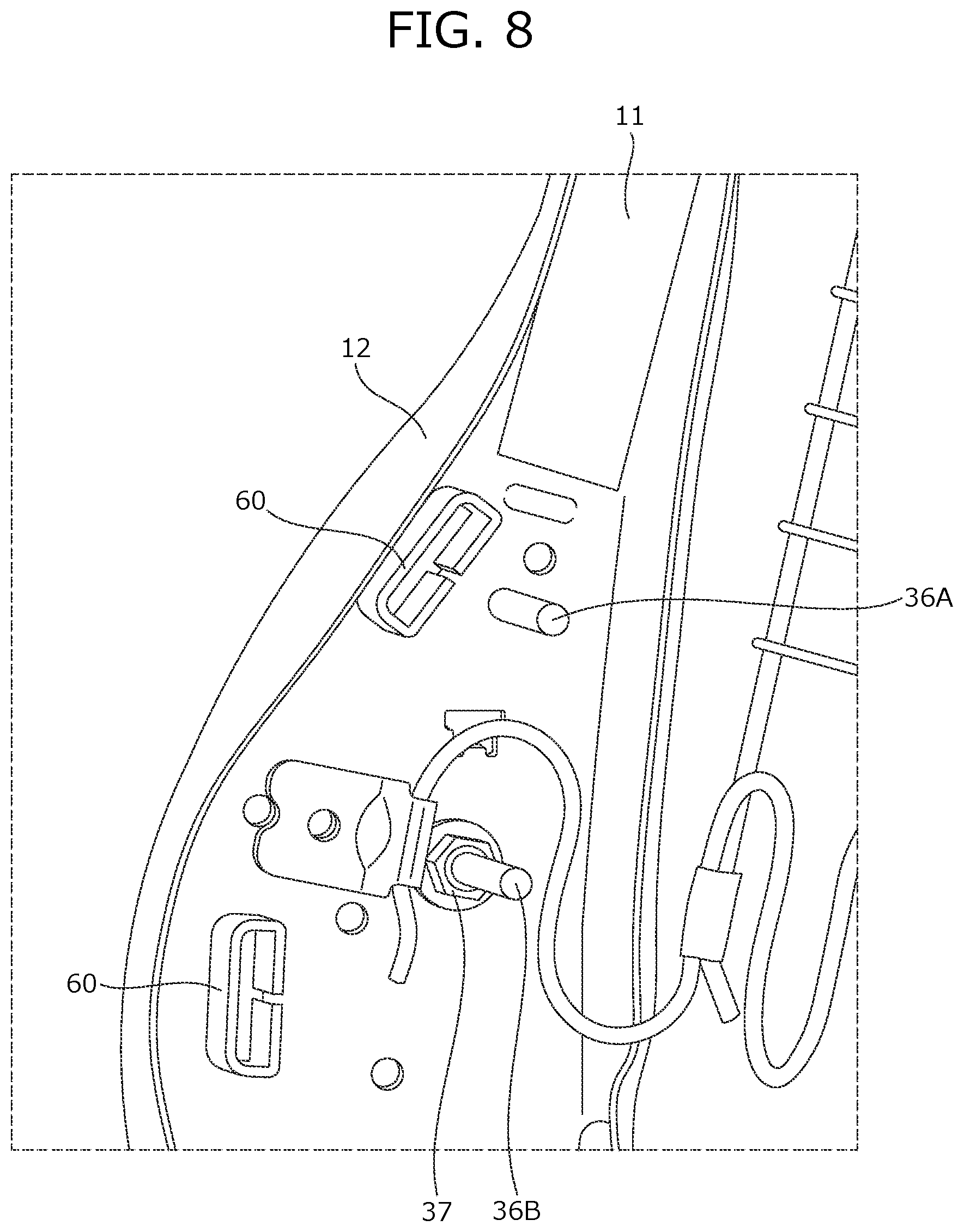 Patent US12576806 Figure 8 – Vehicle seat