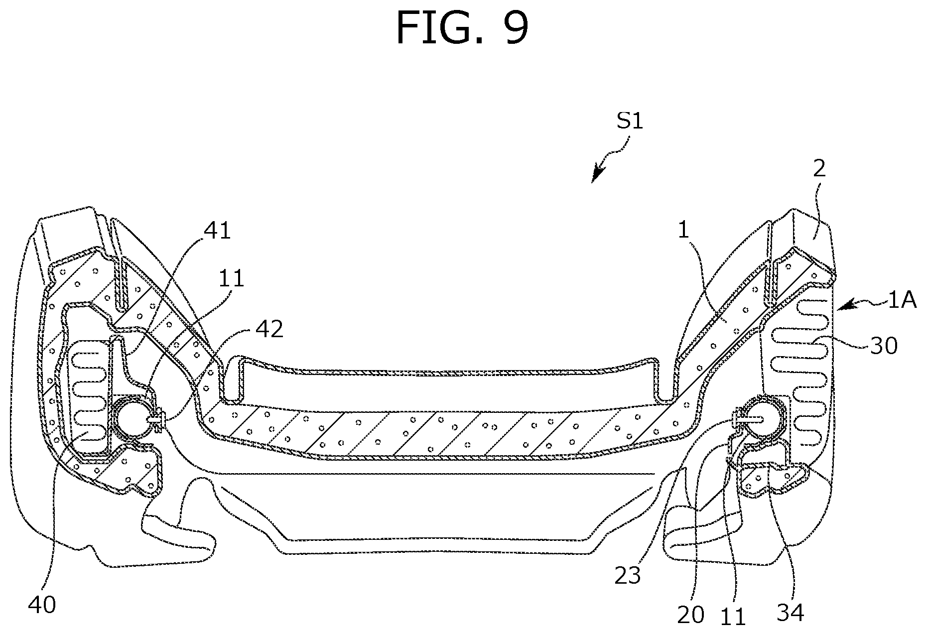 Patent US12576806 Figure 9 – Vehicle seat
