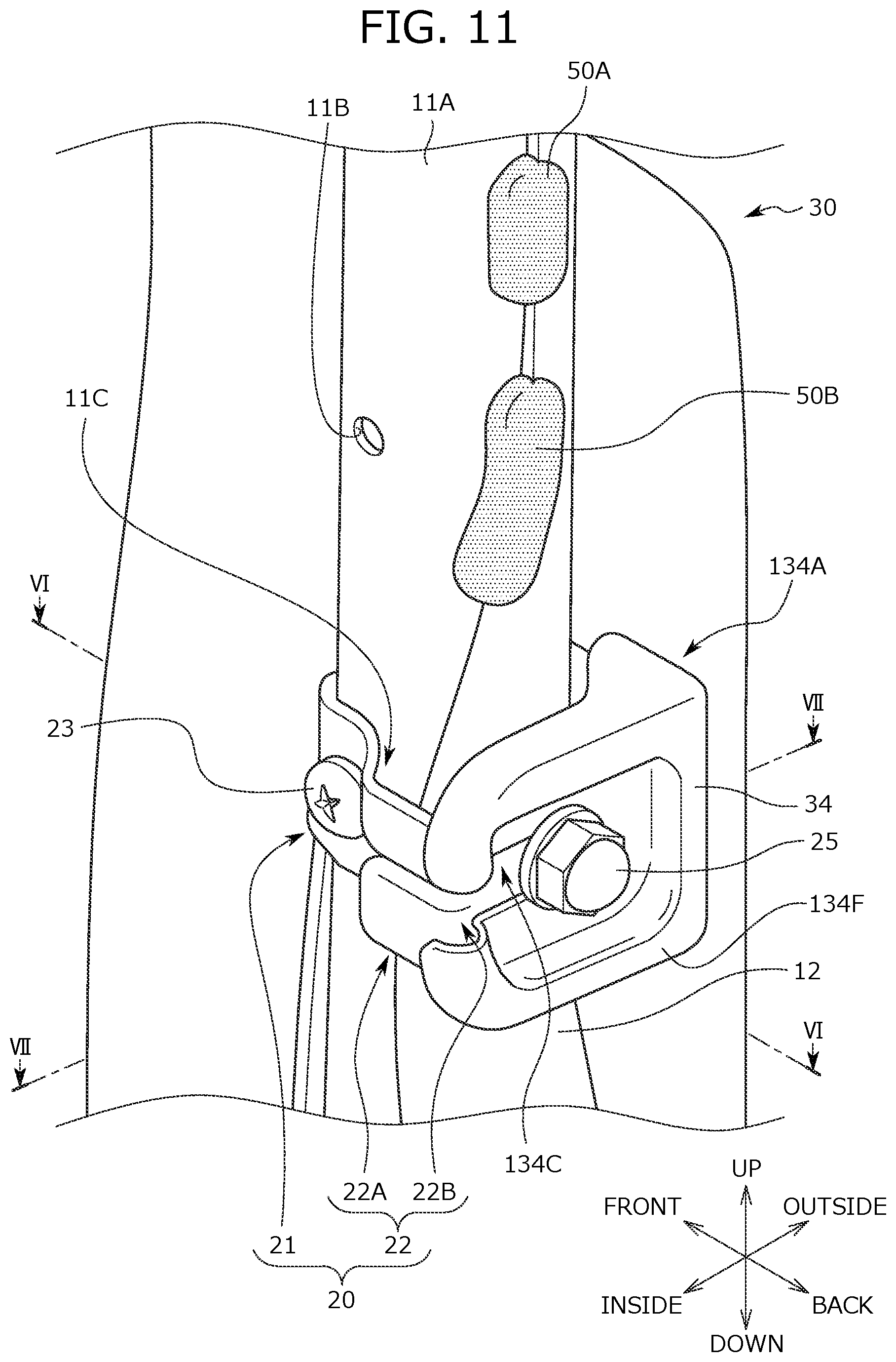 Patent US12576806 Figure 11 – Vehicle seat