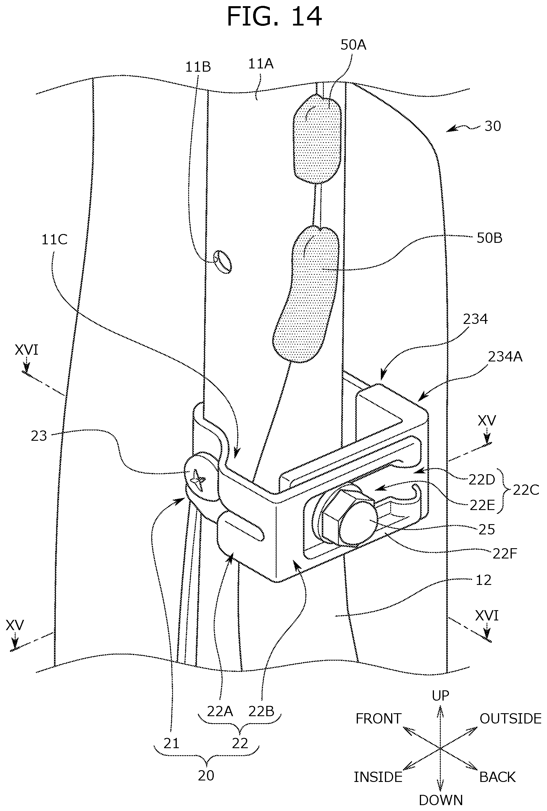 Patent US12576806 Figure 14 – Vehicle seat