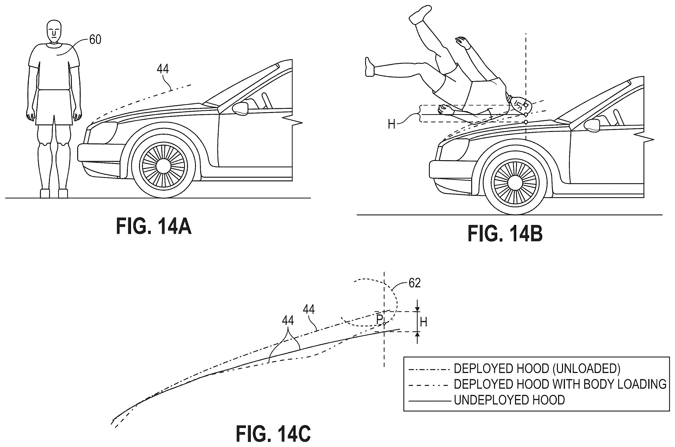 Patent US12576807 Figure 14 – Vehicle hood hinge assembly