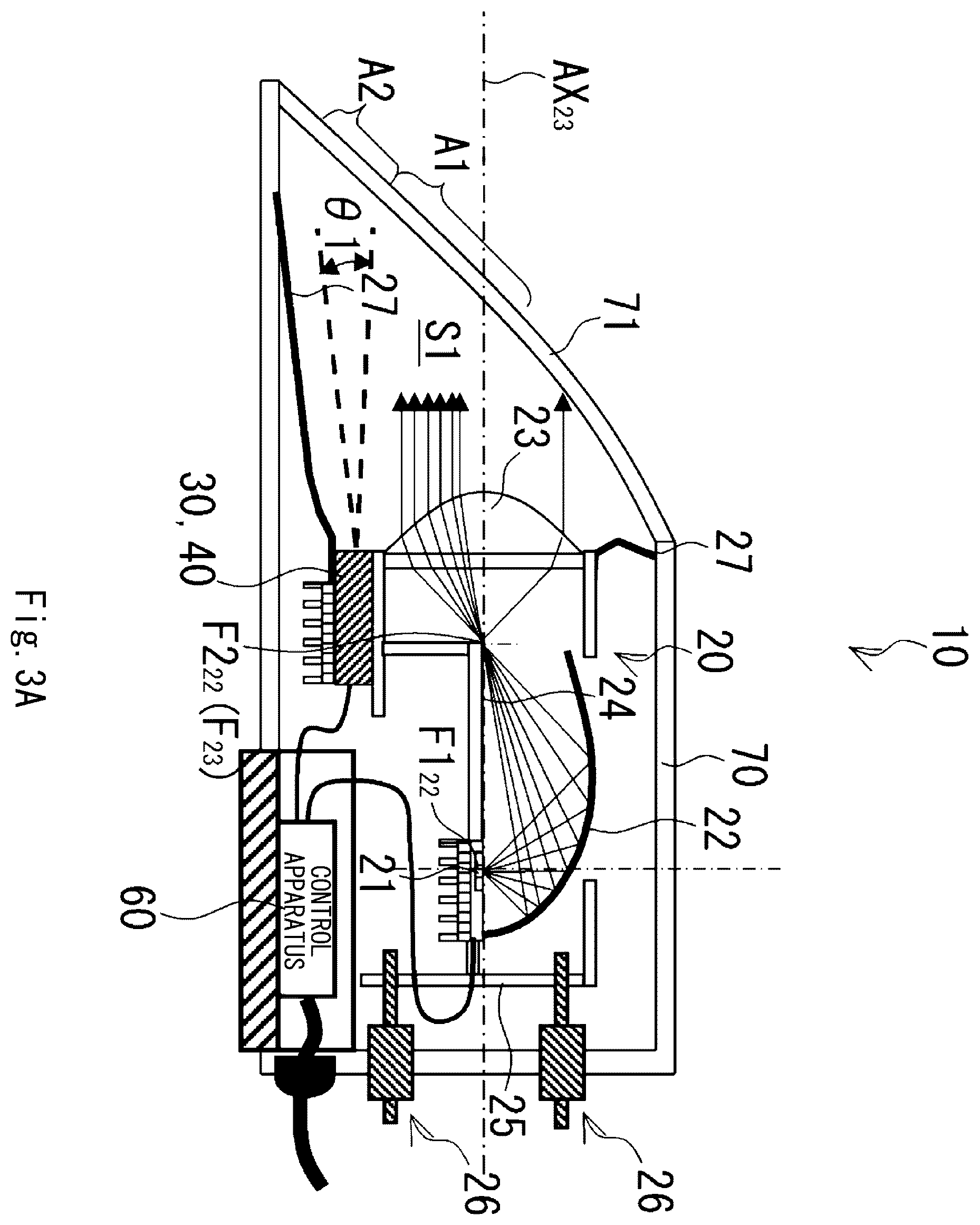Patent US12576813 Figure 3 – Vehicle headlamp with optical deflection