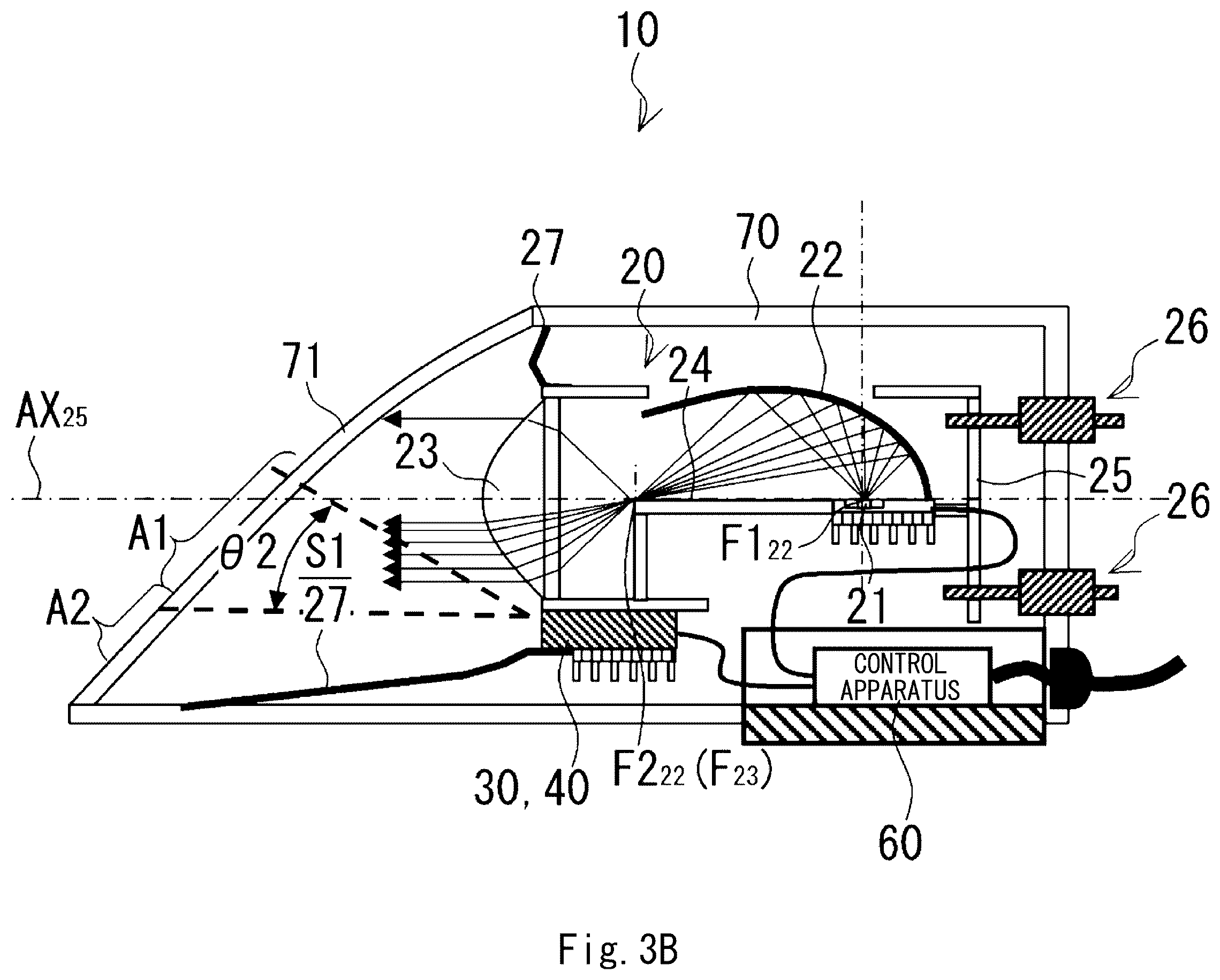 Patent US12576813 Figure 4 – Vehicle headlamp with optical deflection