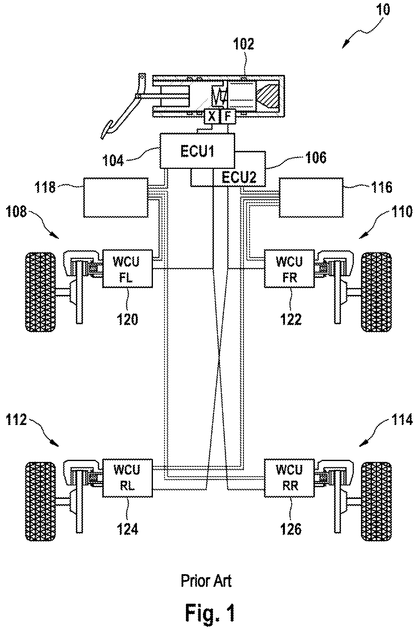 Patent US12576824 Figure 1 – Brake system with at least two energy sources