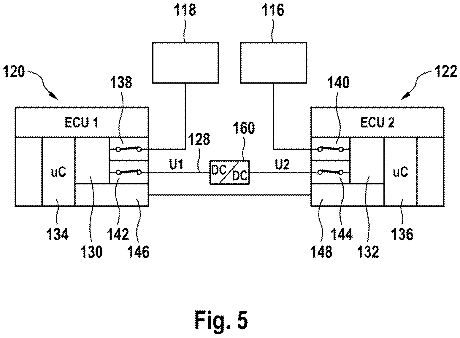 Patent US12576824 Figure 5 – Brake system with at least two energy sources