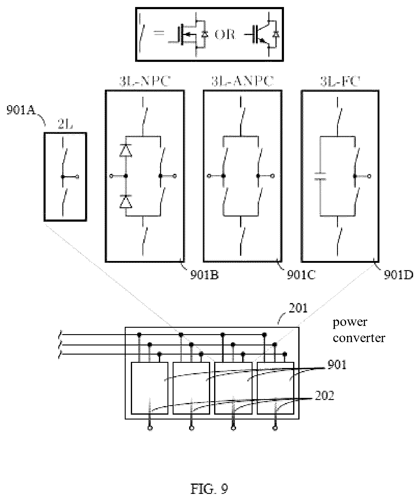 Patent US12576829 Figure 9 – Arrangement for electric power conversion and electric drive