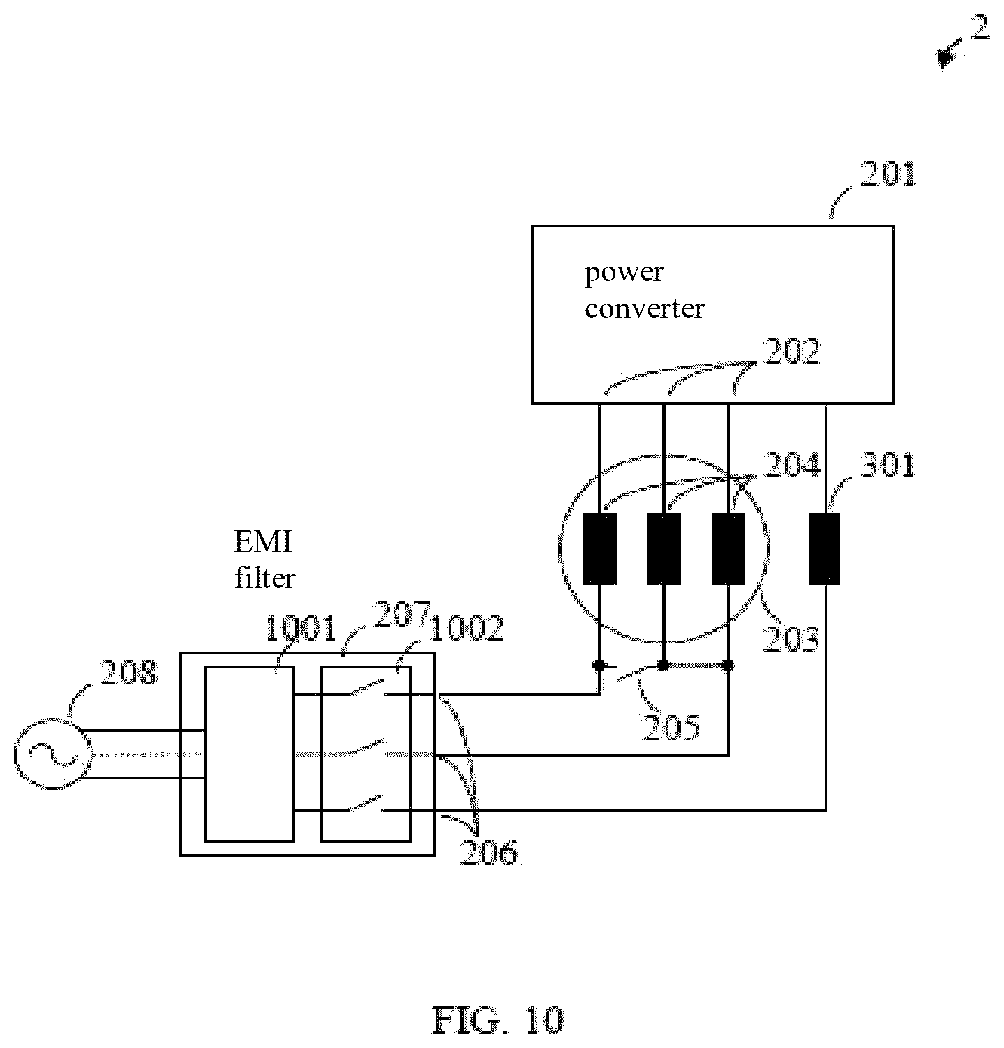 Patent US12576829 Figure 10 – Arrangement for electric power conversion and electric drive