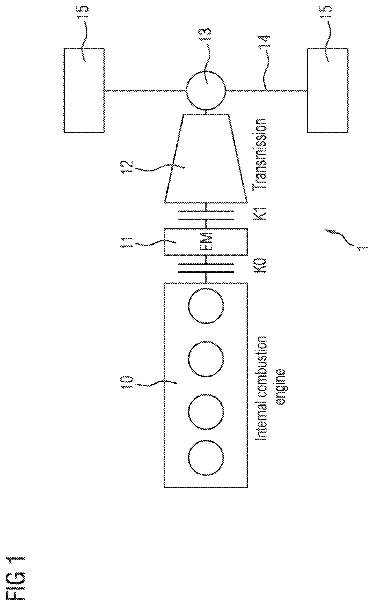 Patent US12576831 Figure 1 – Coasting operation for a vehicle with a hybrid drive